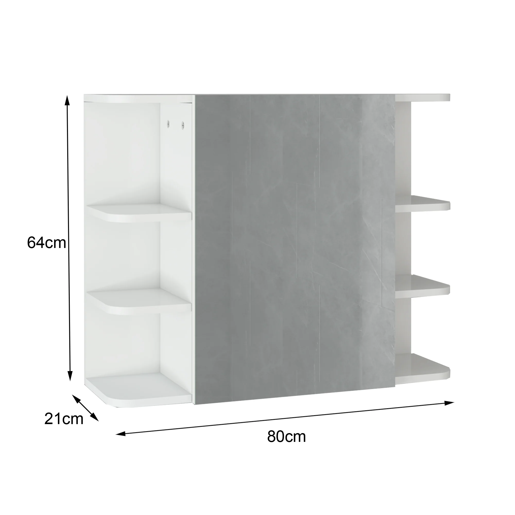 Badmöbel Set 4-Teilig Weiß aus MDF ML-Design - Image 5