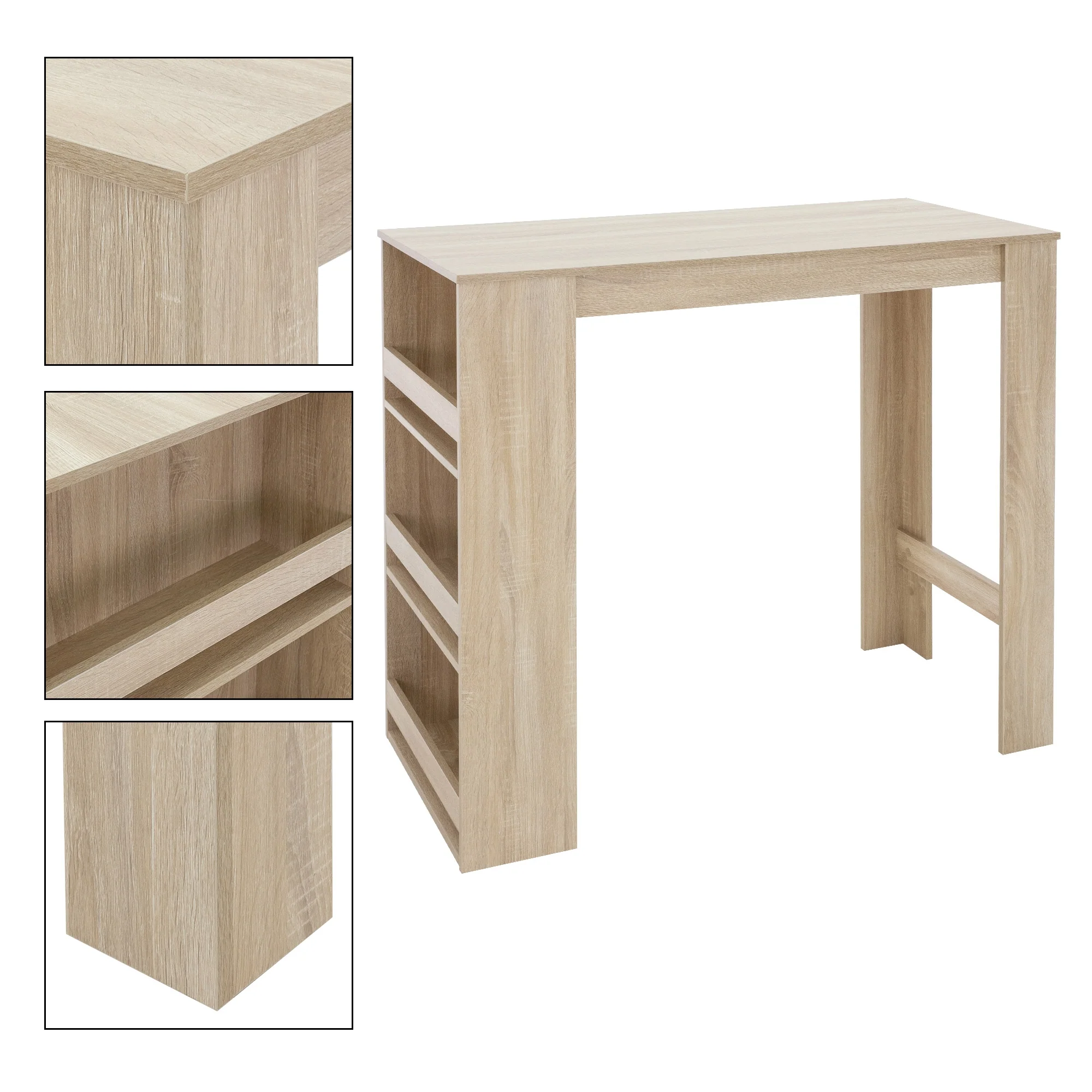 Bartisch Set 117x106x57 cm Sonoma-Eiche aus Presspan WOMO-Design - Image 3