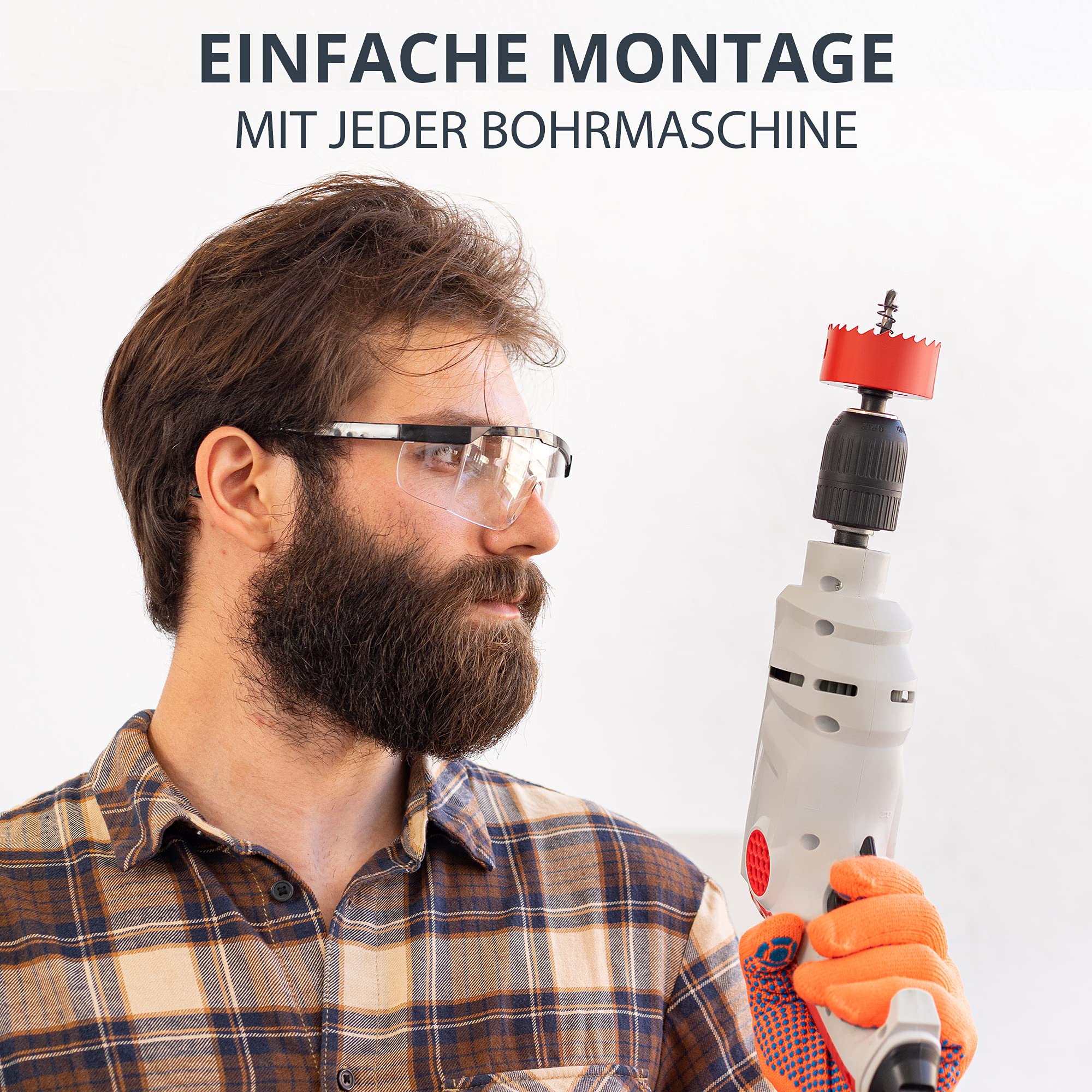 BAURIX® Bi-Metall-Lochsäge [60mm] I Ultimative Bohrkrone für Trockenbau, Holz, Steckdose I - Image 5