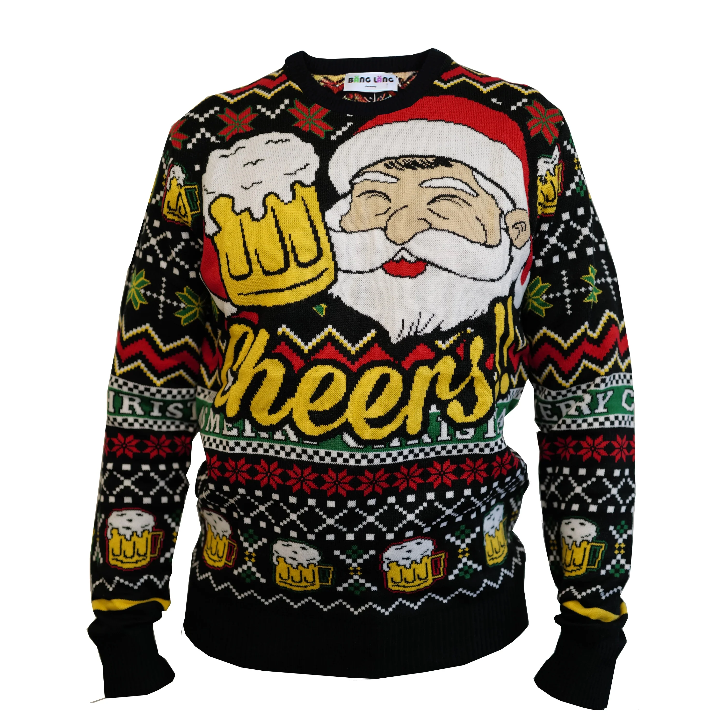 Beer Santa Cheers Sweater Ugly Christmas Weihnachts Pullover Damen Herren - Image 5