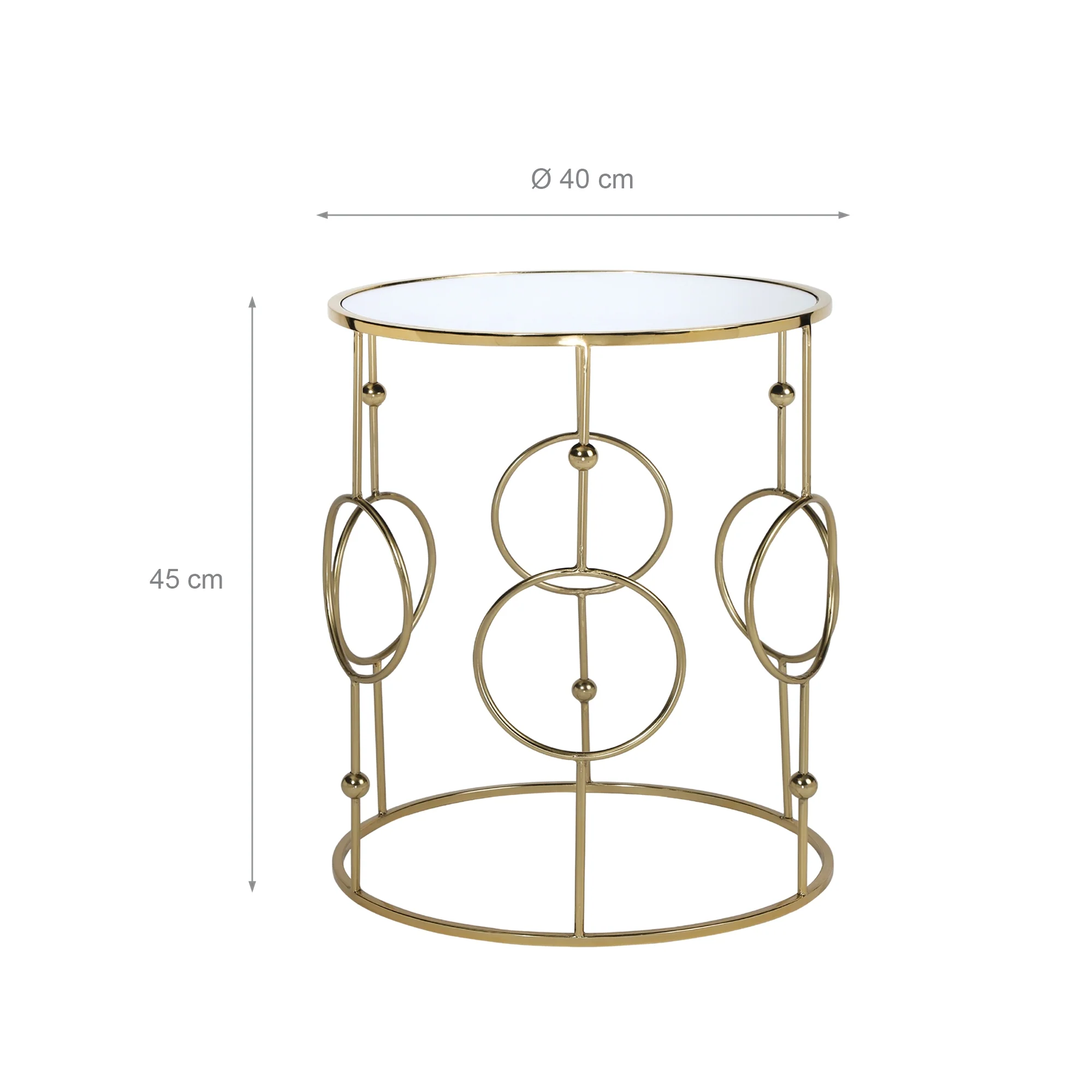 Beistelltisch 2er Set Ø 40x45 / 45x55 cm Gold aus Metall und Spiegelglas WOMO-Design - Image 5