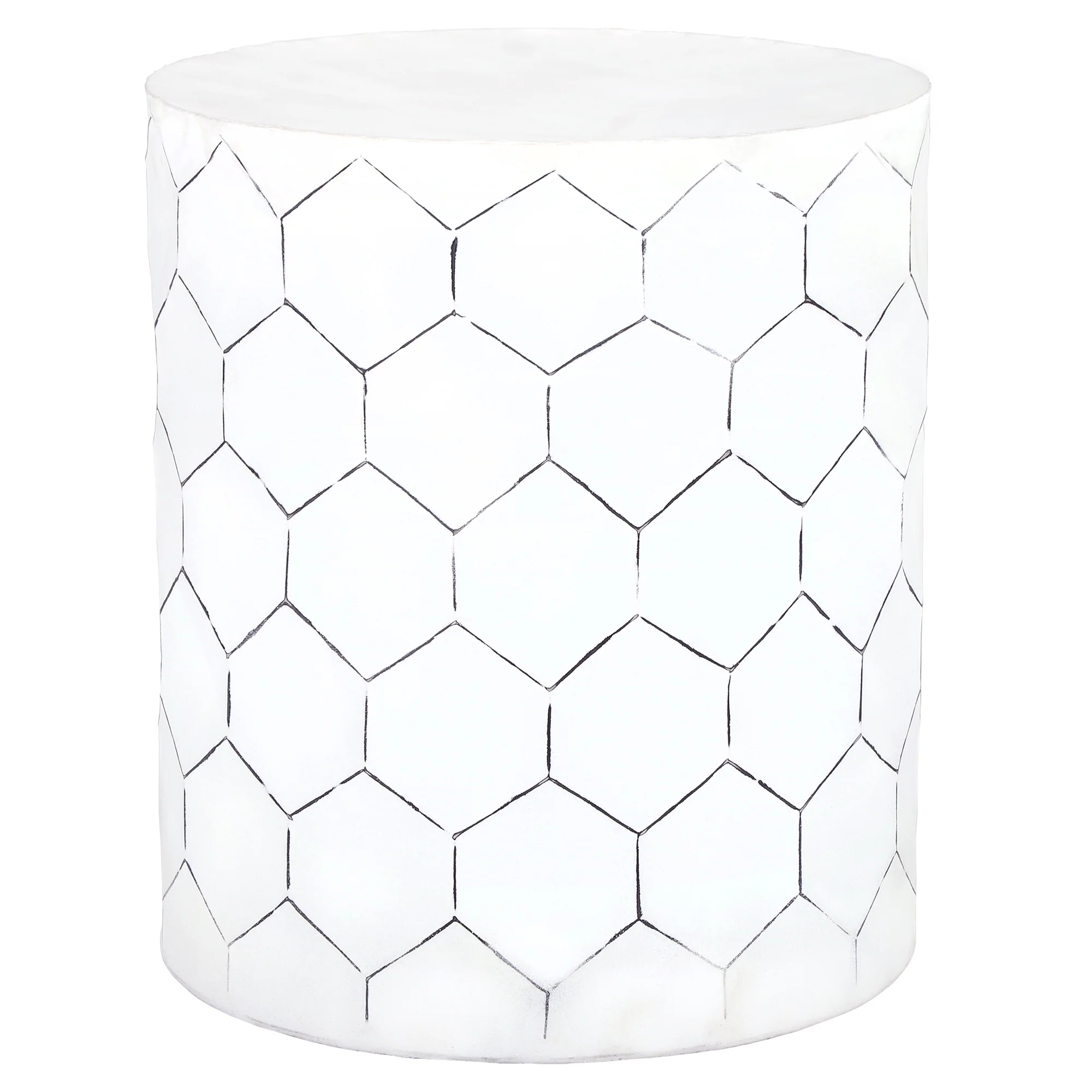 Beistelltisch Ø 38x45 cm Weiß aus Metall WOMO-Design