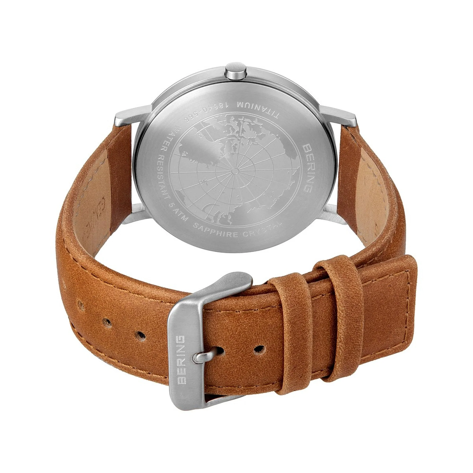 Bering Herren Uhr Armbanduhr Titanium  - 18640-568 Leder - Image 4