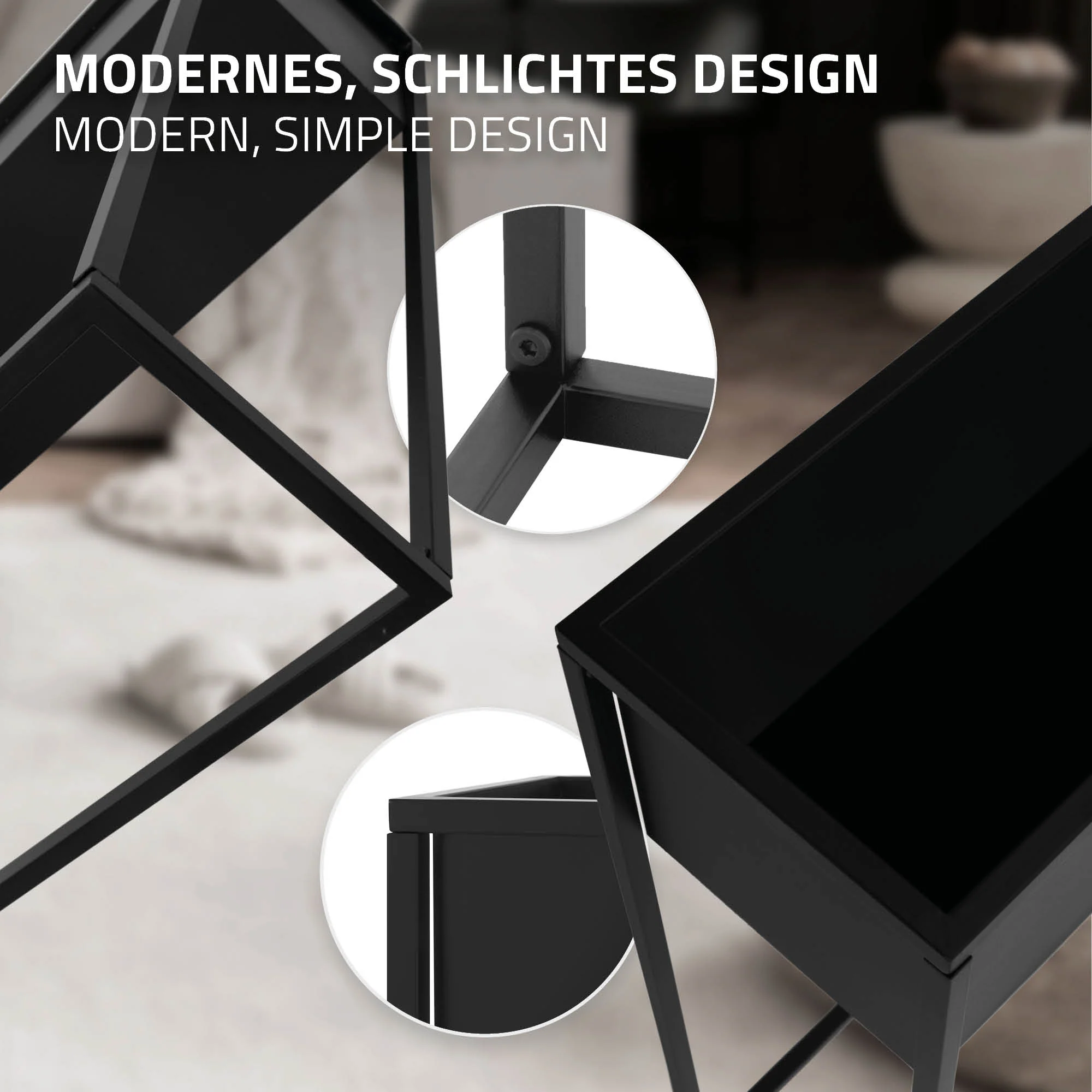 Blumenständer 3er Set Schwarz aus Metall ML-Design - Image 3