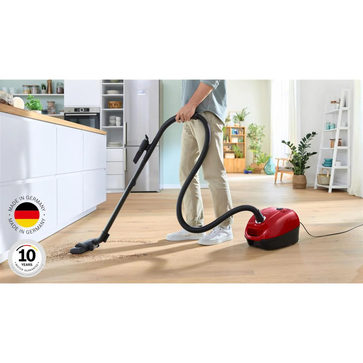 Bosch Serie 4, Staubsauger mit Beutel, Rot, BGD38RD1H - Image 8