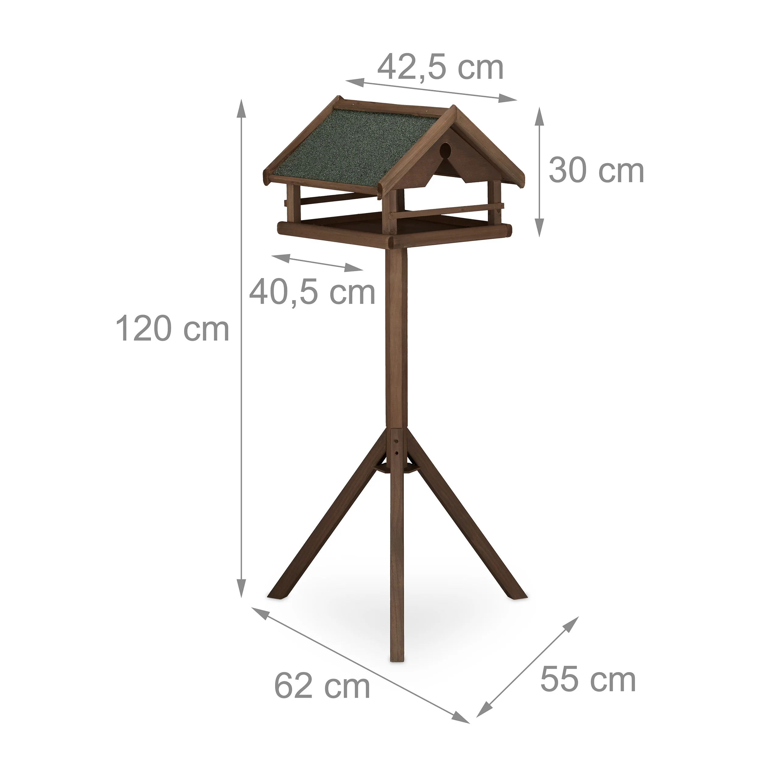 Braunes Vogelfutterhaus mit Ständer - Image 4