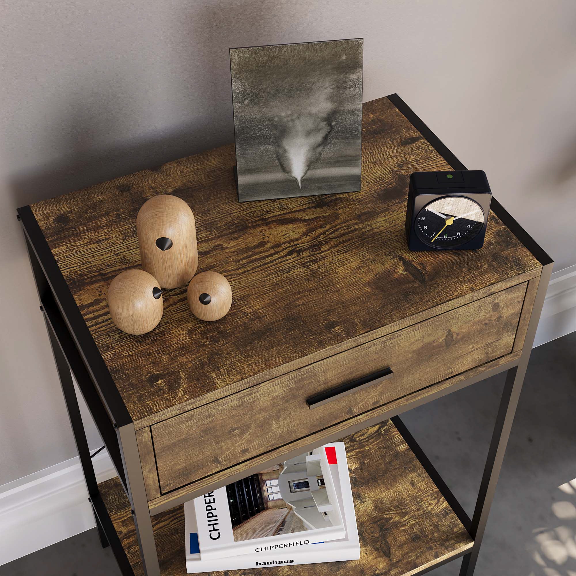 Brooklyn Konsolentisch in Dunkles Holz mit 1 Schublade und Ablageboden – Wohnzimmer & Flurmöbel - Image 4