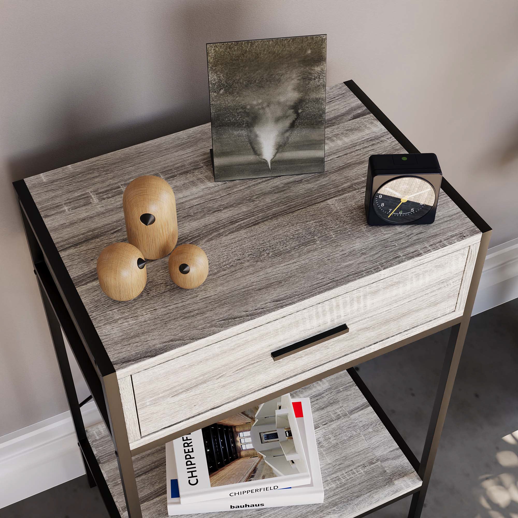 Brooklyn Konsolentisch in Dunkles Holz mit 1 Schublade und Ablageboden – Wohnzimmer & Flurmöbel - Image 9