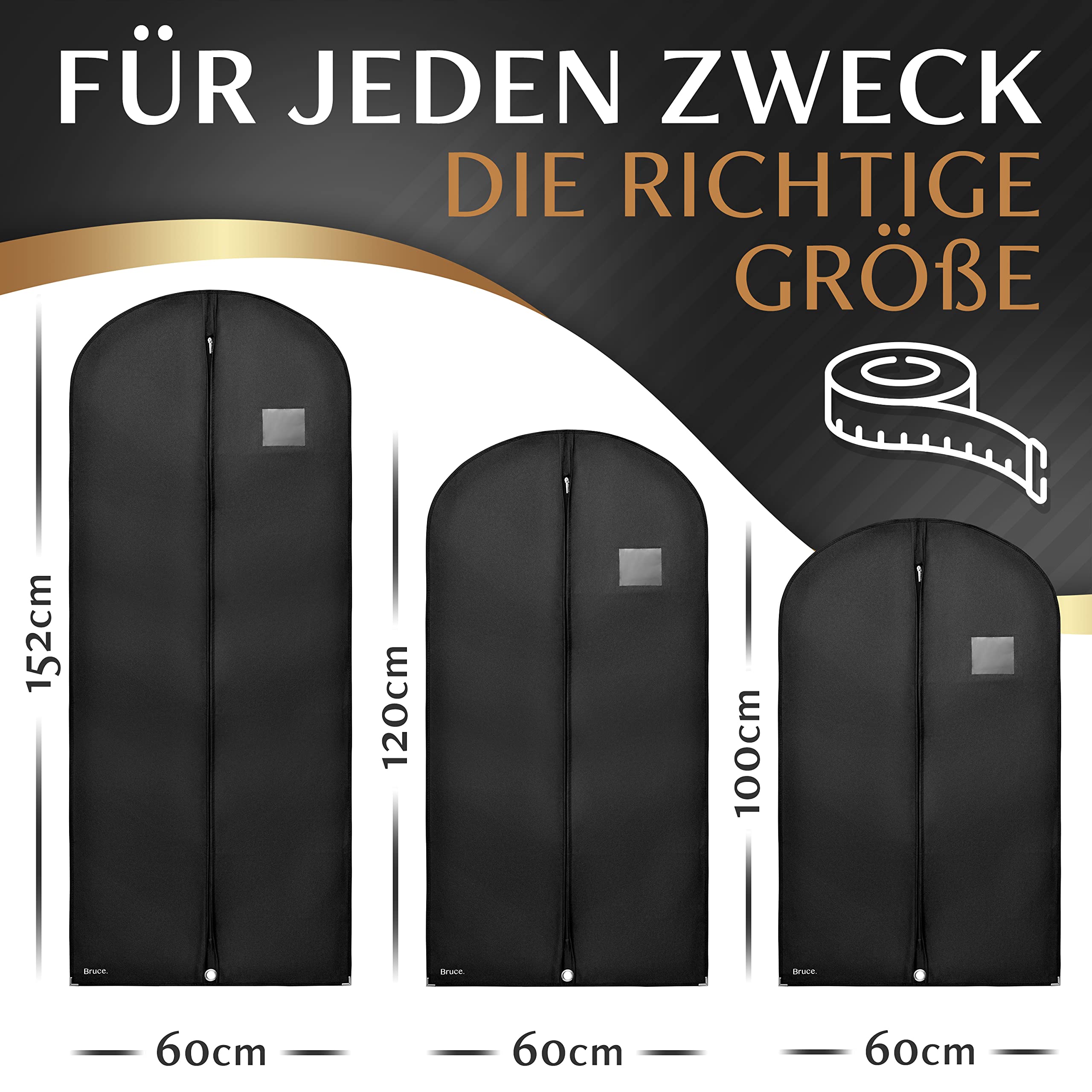 Bruce.® 5 x Premium Kleidersack I 120 x 60 cm I Optimierte Materialstärke von 120 GSM I - Image 5