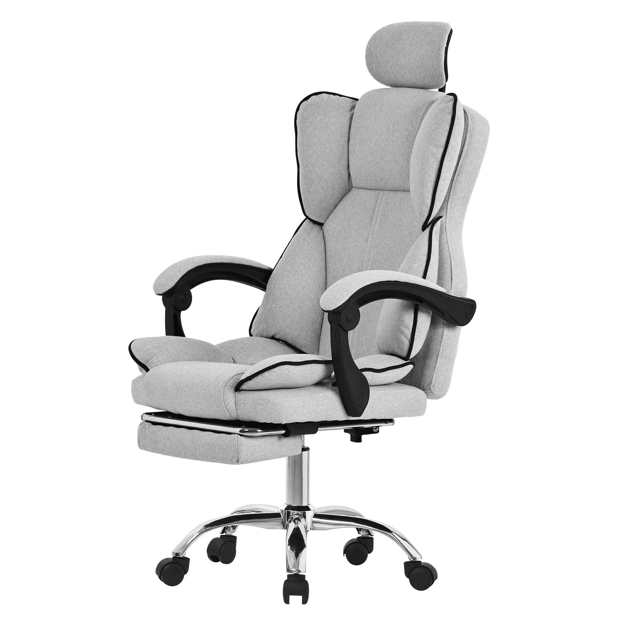 Bürostuhl ergonomisch mit hoher Rückenlehne und Rollen, höhenverstellbar, Wippfunktion - Image 3