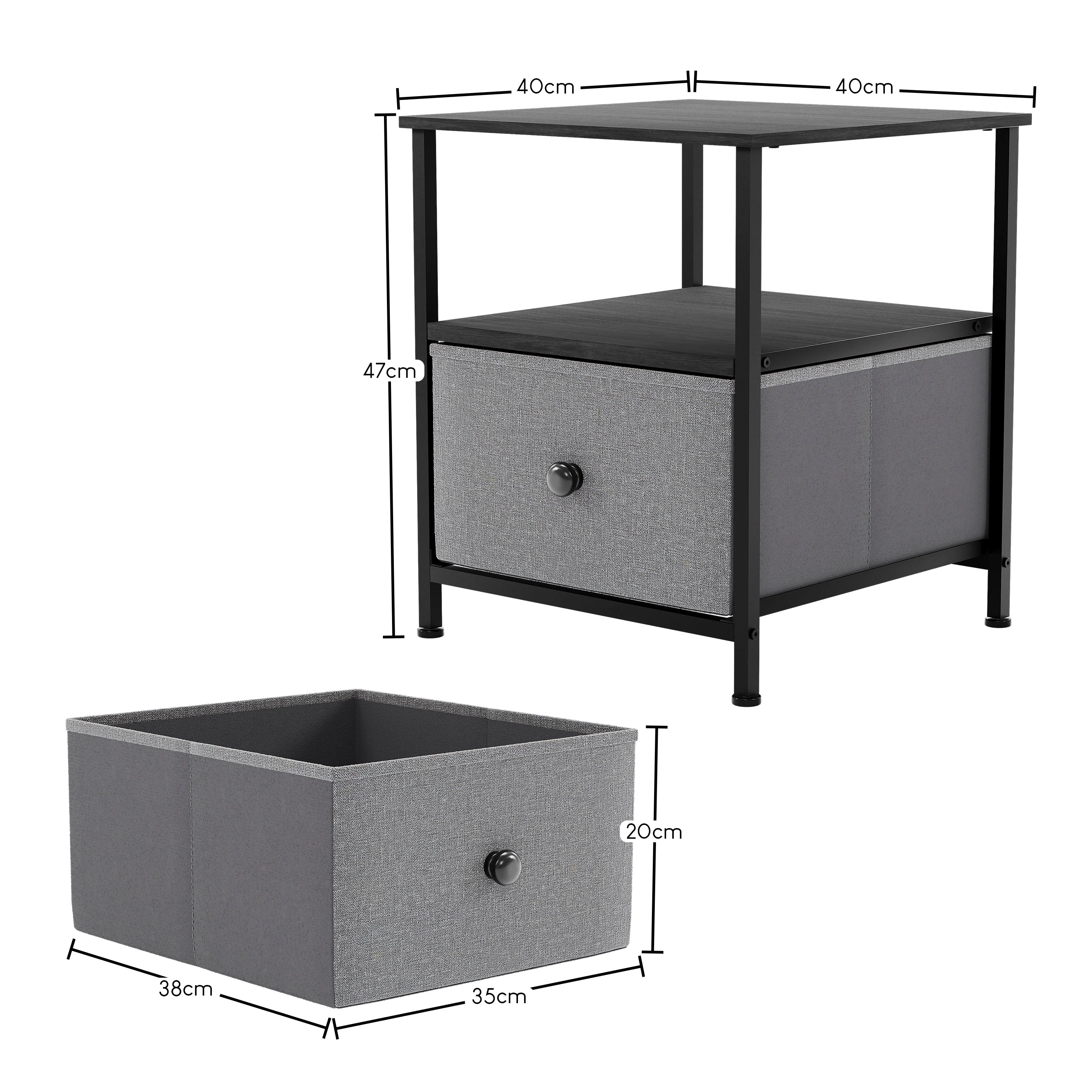 Chorley Kommode aus beigem & grauem Holzstoff mit 1 Schublade – Moderne Schlafzimmermöbel - Image 11