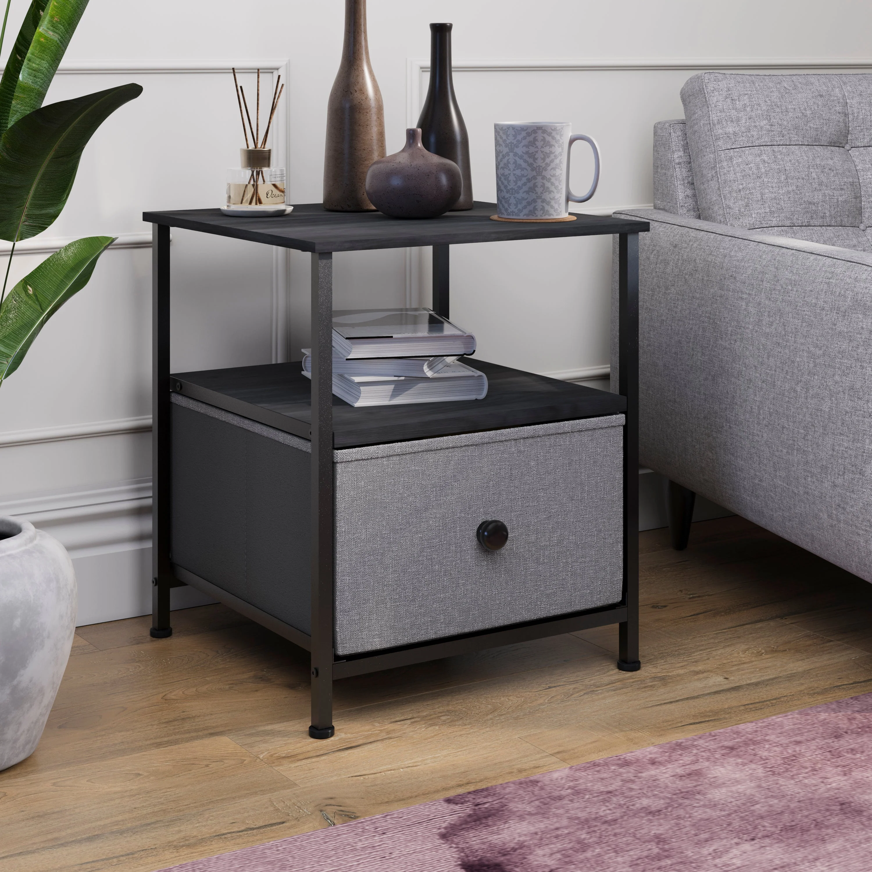 Chorley Kommode aus beigem & grauem Holzstoff mit 1 Schublade – Moderne Schlafzimmermöbel - Image 16