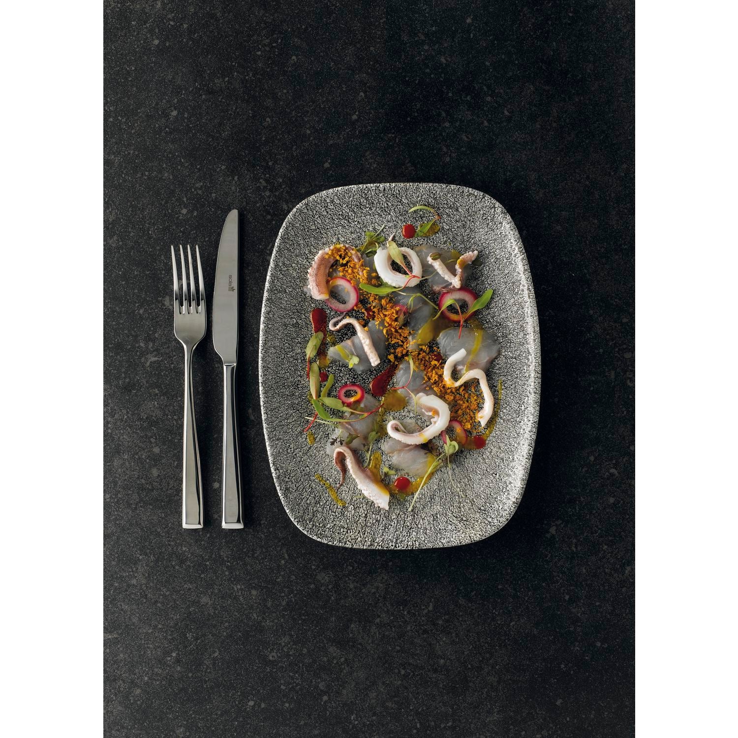 CHURCHILL Raku Quartz Black Teller flach, Länge: 355 mm - Image 3
