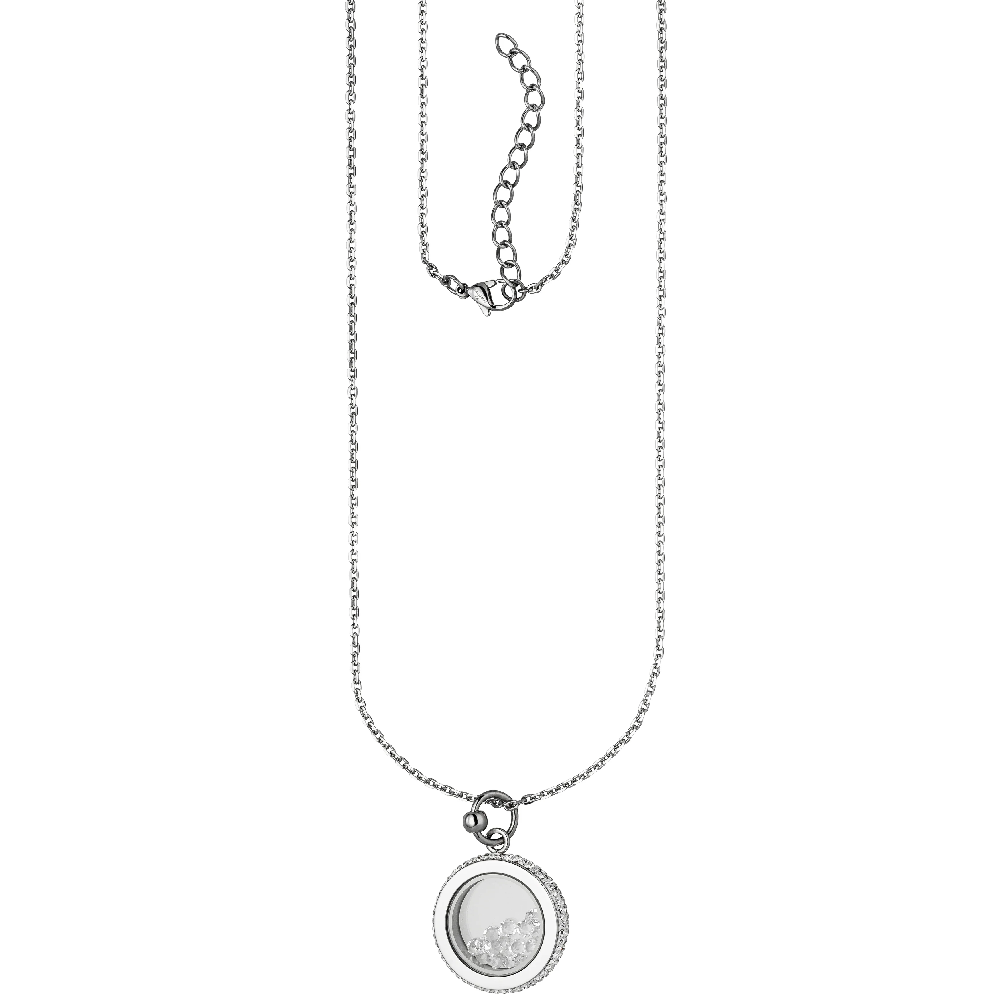 Collier Edelstahl mit 176 Kristallen 75 cm Karabiner - Image 2