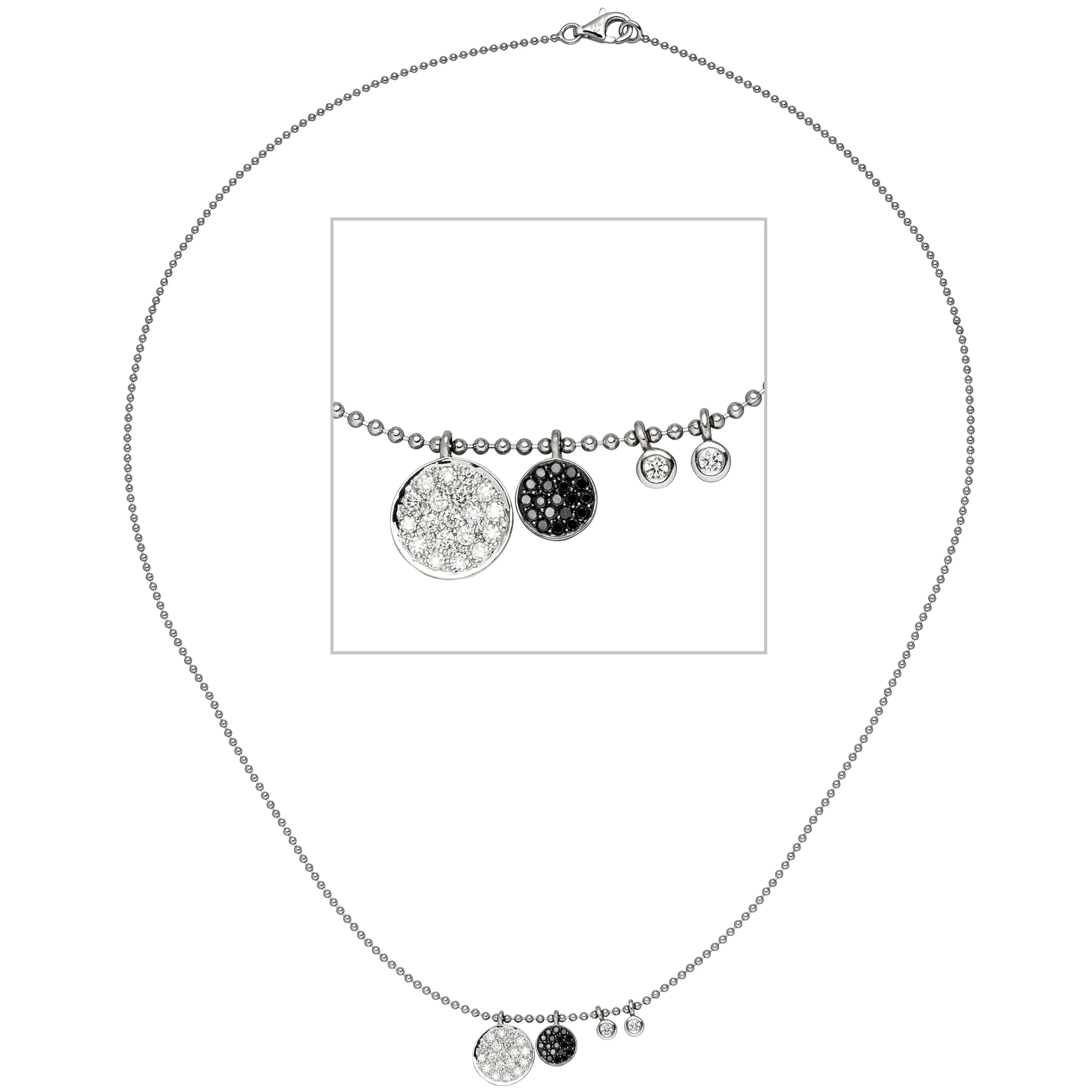 Collier Halskette Kette 585 Gold Weißgold 40 Diamanten Brillanten 43 cm - Image 2