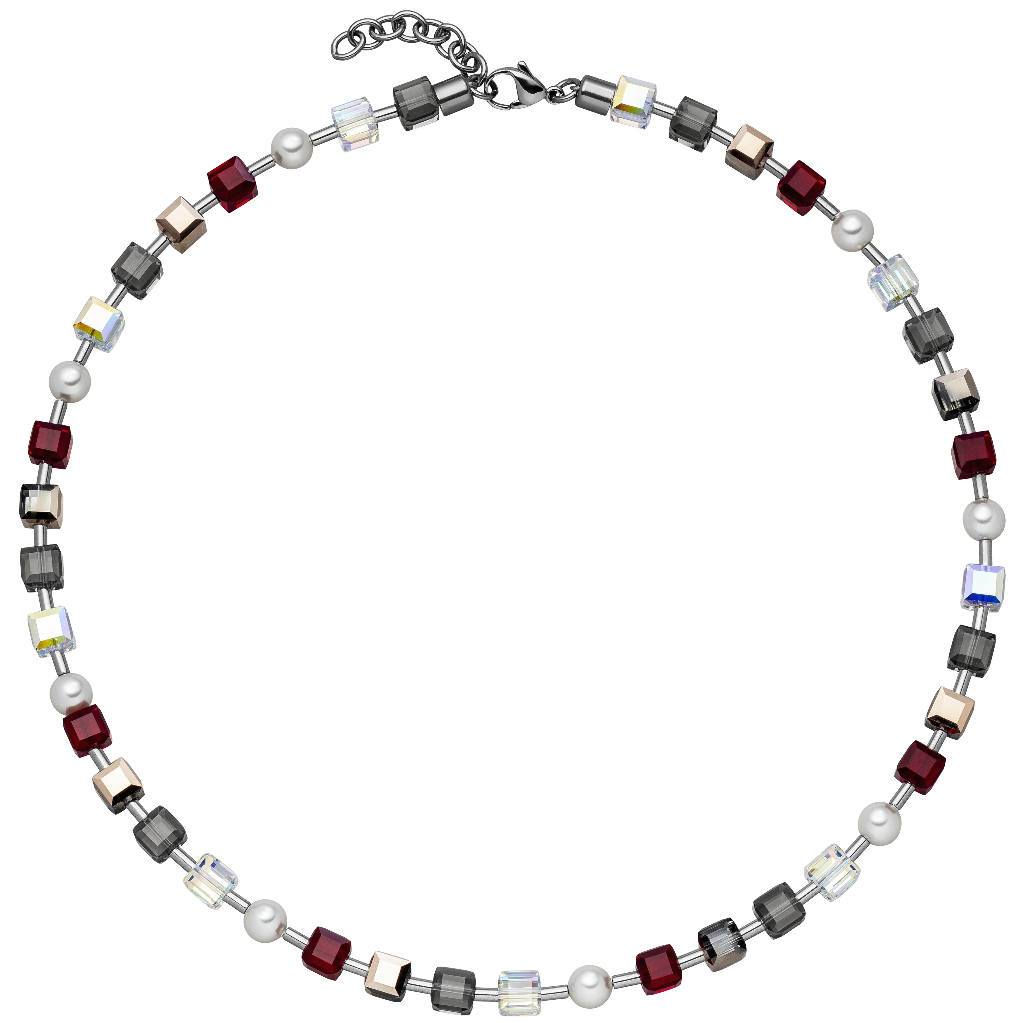Collier Halskette Kristallsteine mit Edelstahl 45 cm Kette
