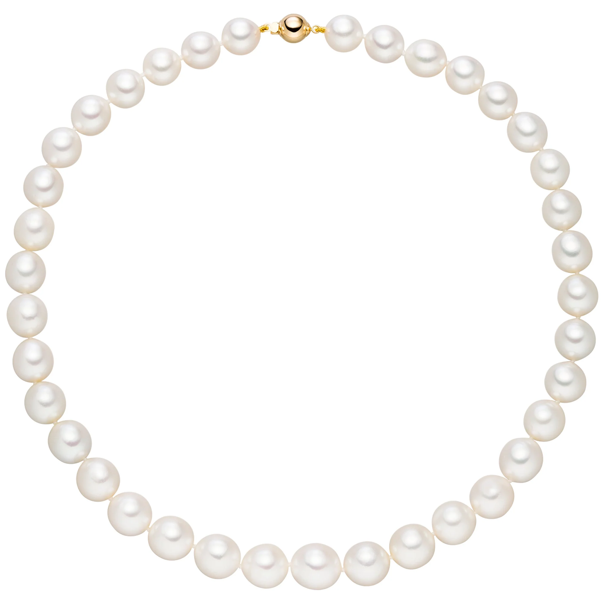 Collier Perlenkette Südsee Perlen 45 cm Verschluss 585 Gold Halskette Kette