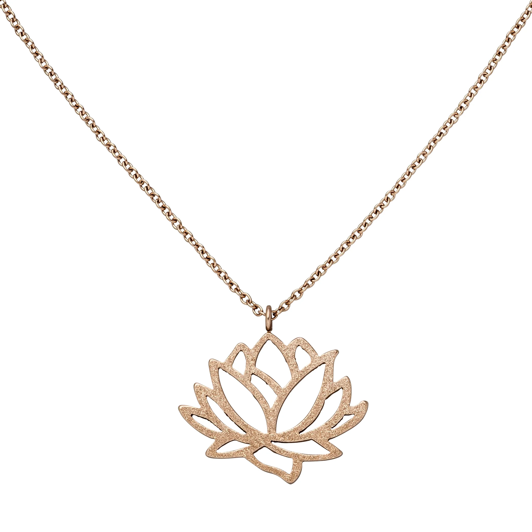 Collier Seerose Edelstahl rotgoldfarbene PVD-Beschichtung 45 cm - Image 2