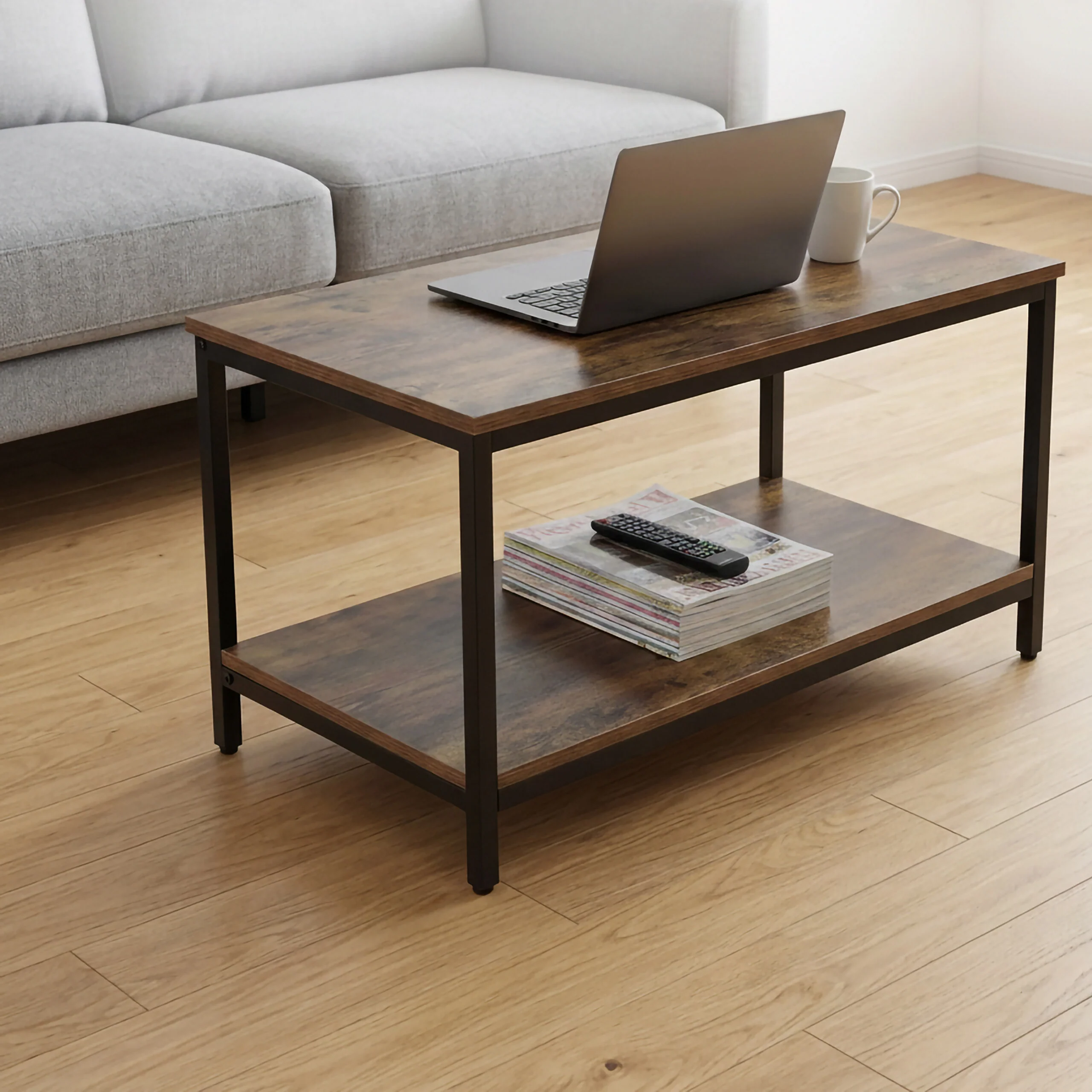 Couchtisch mit Ablage Materialmix - Image 3