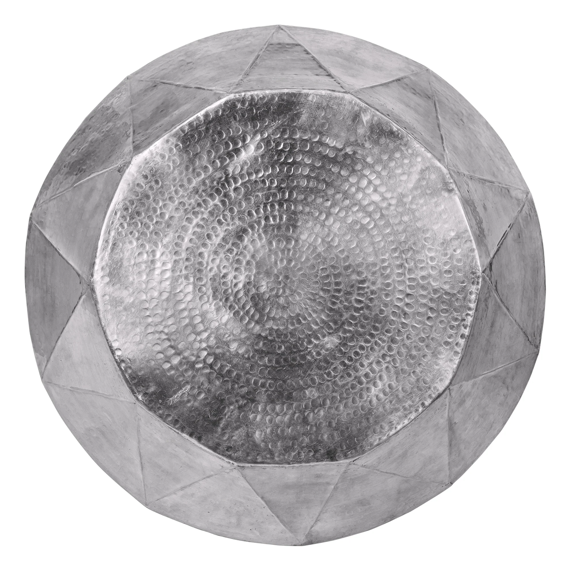 Couchtisch Ø 73x28,5 cm Silber aus Aluminium-Legierung in Hammerschlag-Technik - Image 2