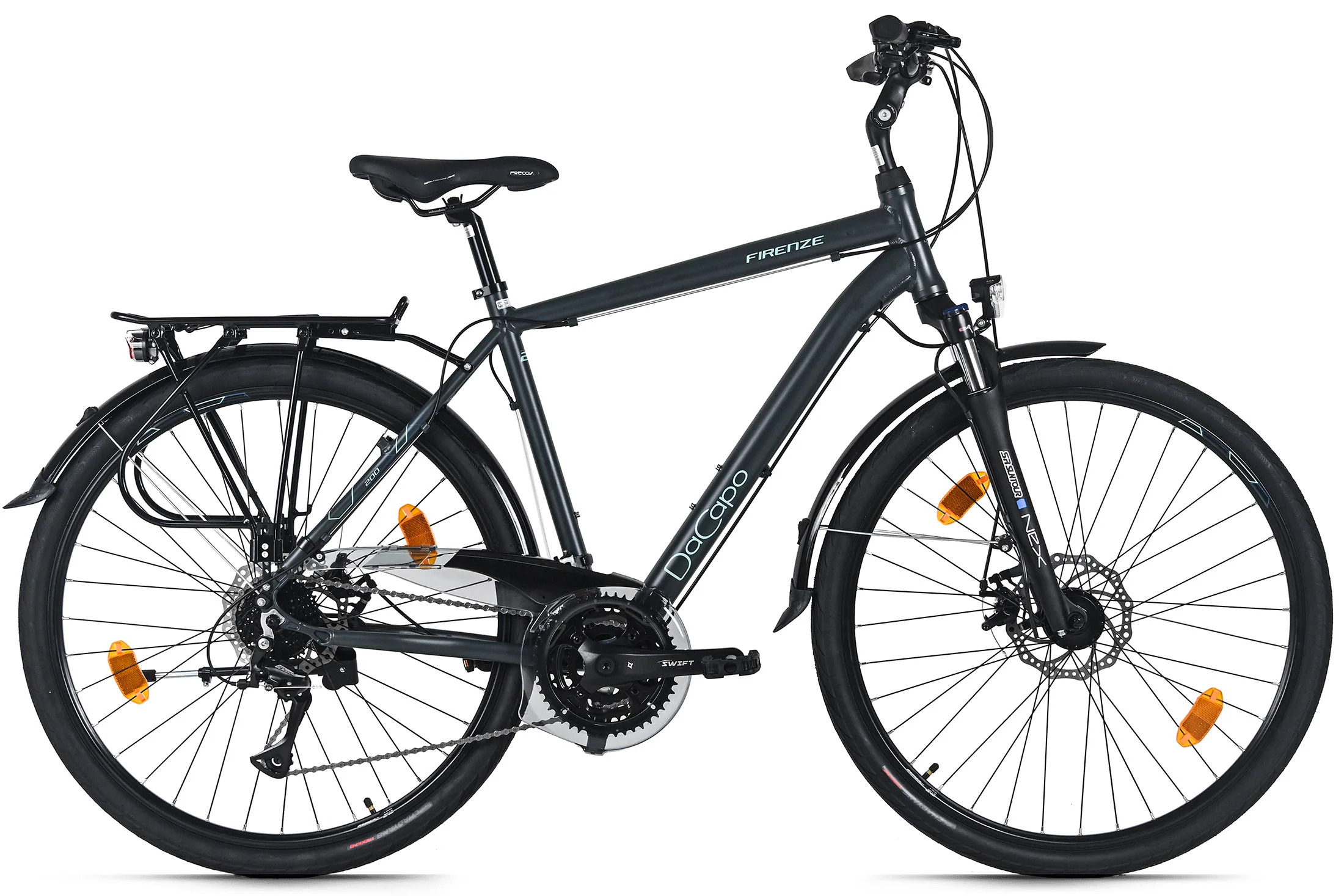 DaCapo Trekkingrad Herren 28'' Firenze 200 Anthrazit 24 Gänge RH 53 cm mechanische Scheibenbremsen