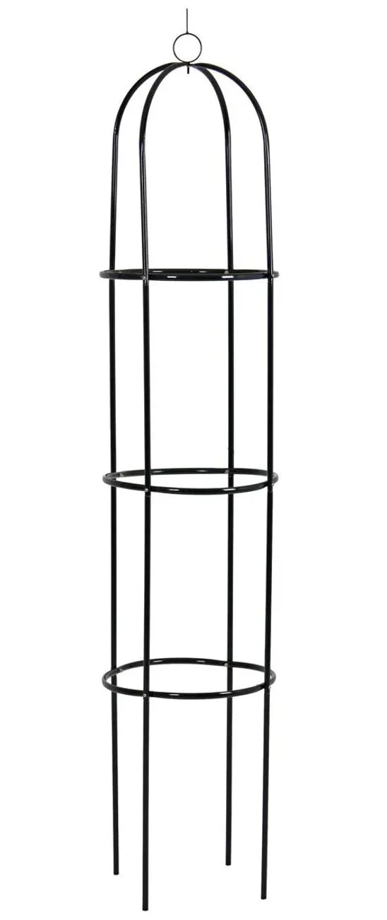 Dekorativer Rank-Obelisk für Kletterpflanzen – Stahl, dunkelgrün, Ø 40 x 190 cm