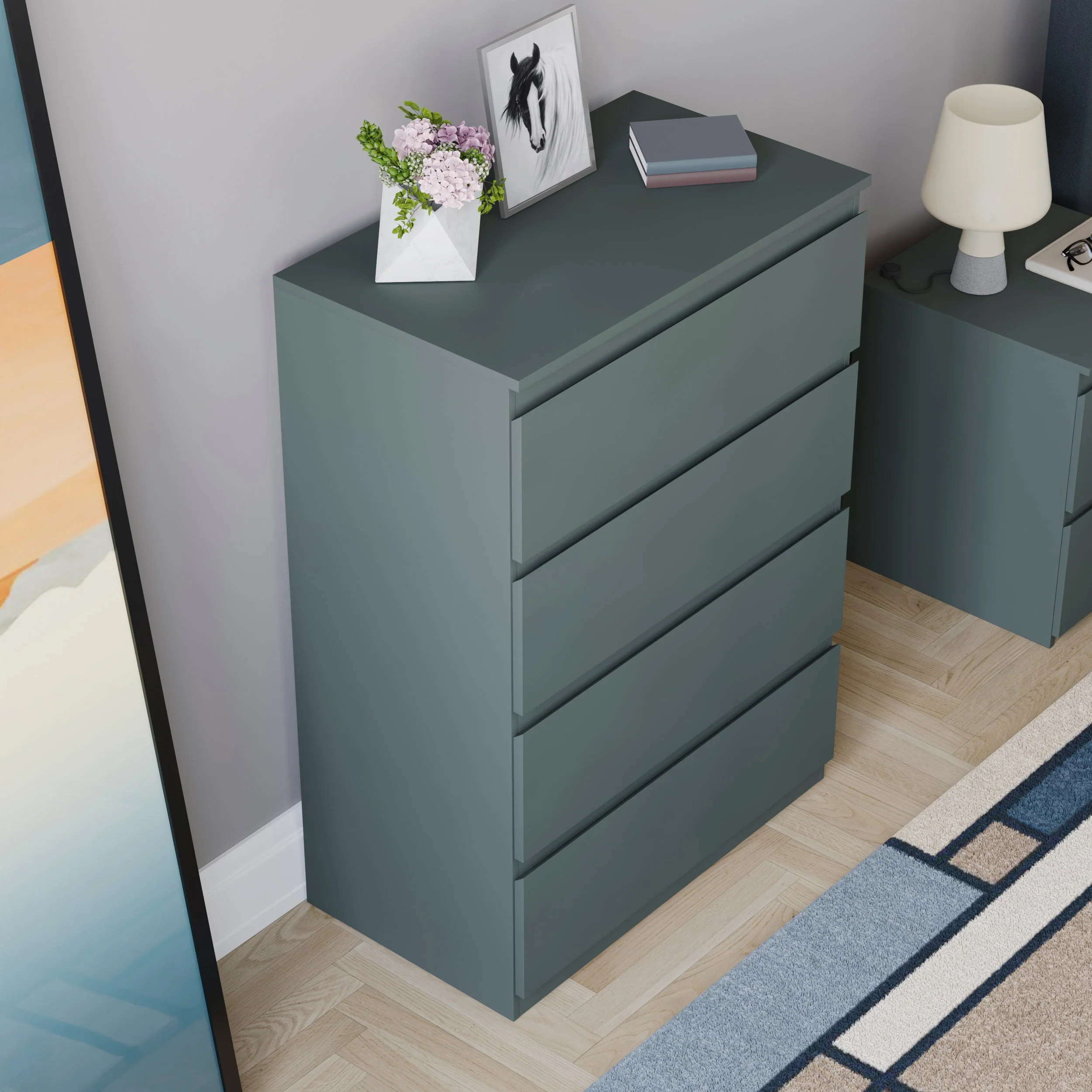 Denver Grün Kommode mit 4 Schubladen – Moderne Schlafzimmermöbel - Image 14