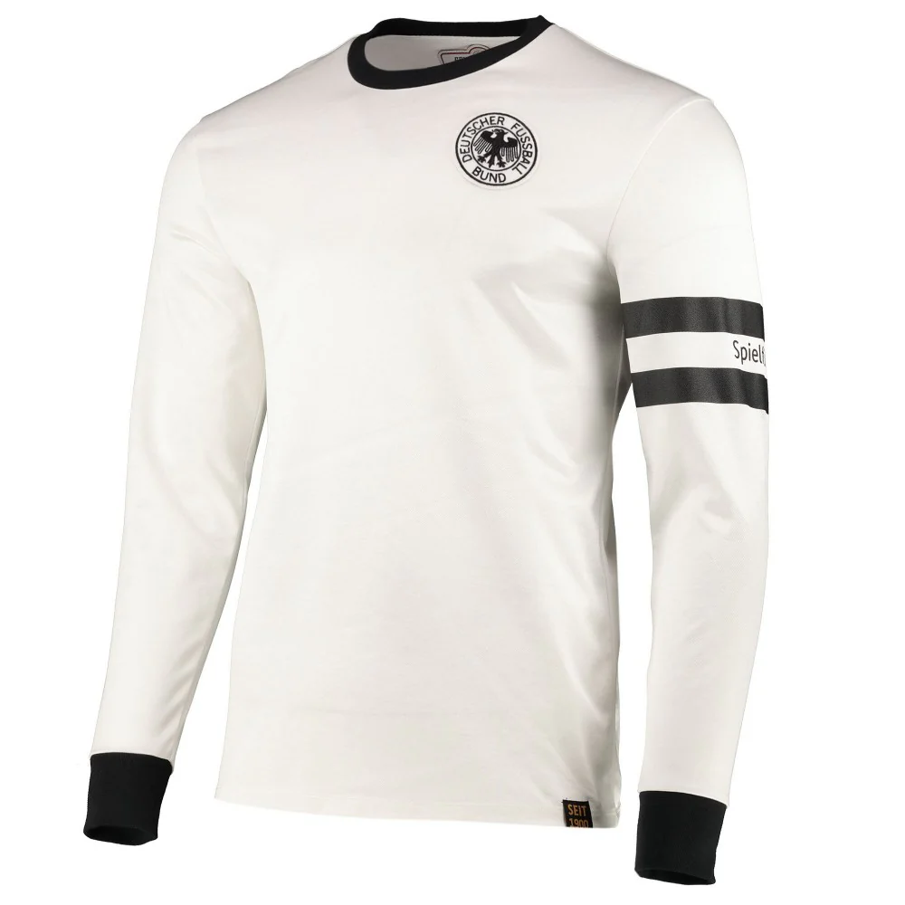 DFB Deutschland Retro Long Sleeve Captain Home Shirt - Image 3