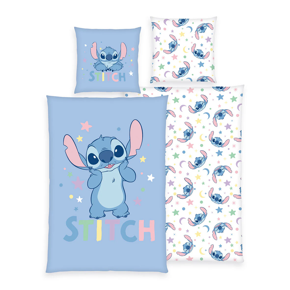 Disney's Stitch Bettwäsche ‘Pastel Stars’ - 135x200 oder 140x200 cm, Renforcé - Image 2
