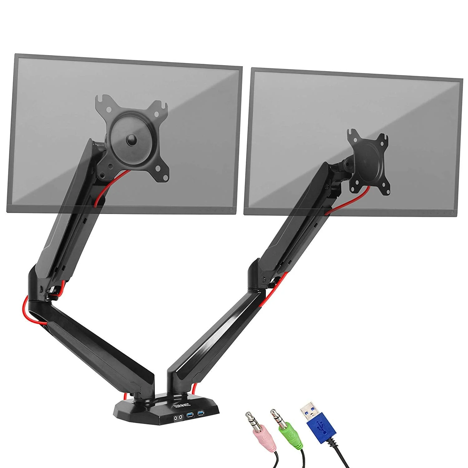 DMUSB5X2 Monitorhalterung mit USB Hub für 2 Monitore bis 27 Zoll
