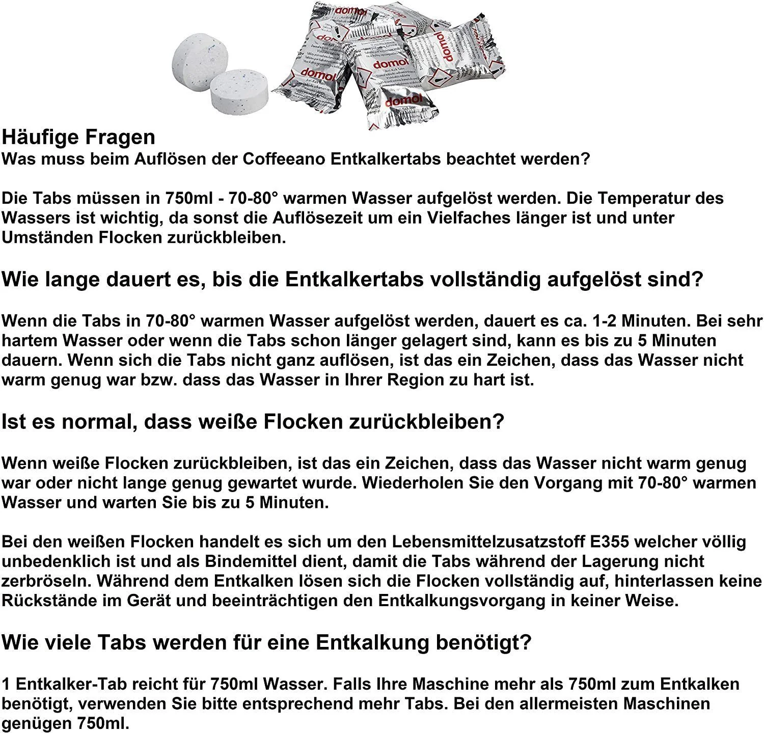 Domol Entkalker Tabletten 50 er Entkalkungstabletten für Kaffeevollautomaten Kaffeemaschinen Tabs - Image 24