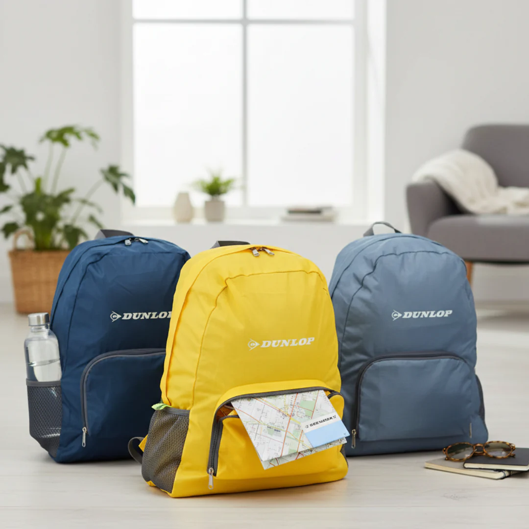 DUNLOP Faltbar Rucksack Gelb Tagesrucksack Camping Reiserucksack Tasche Outdoor - Image 4