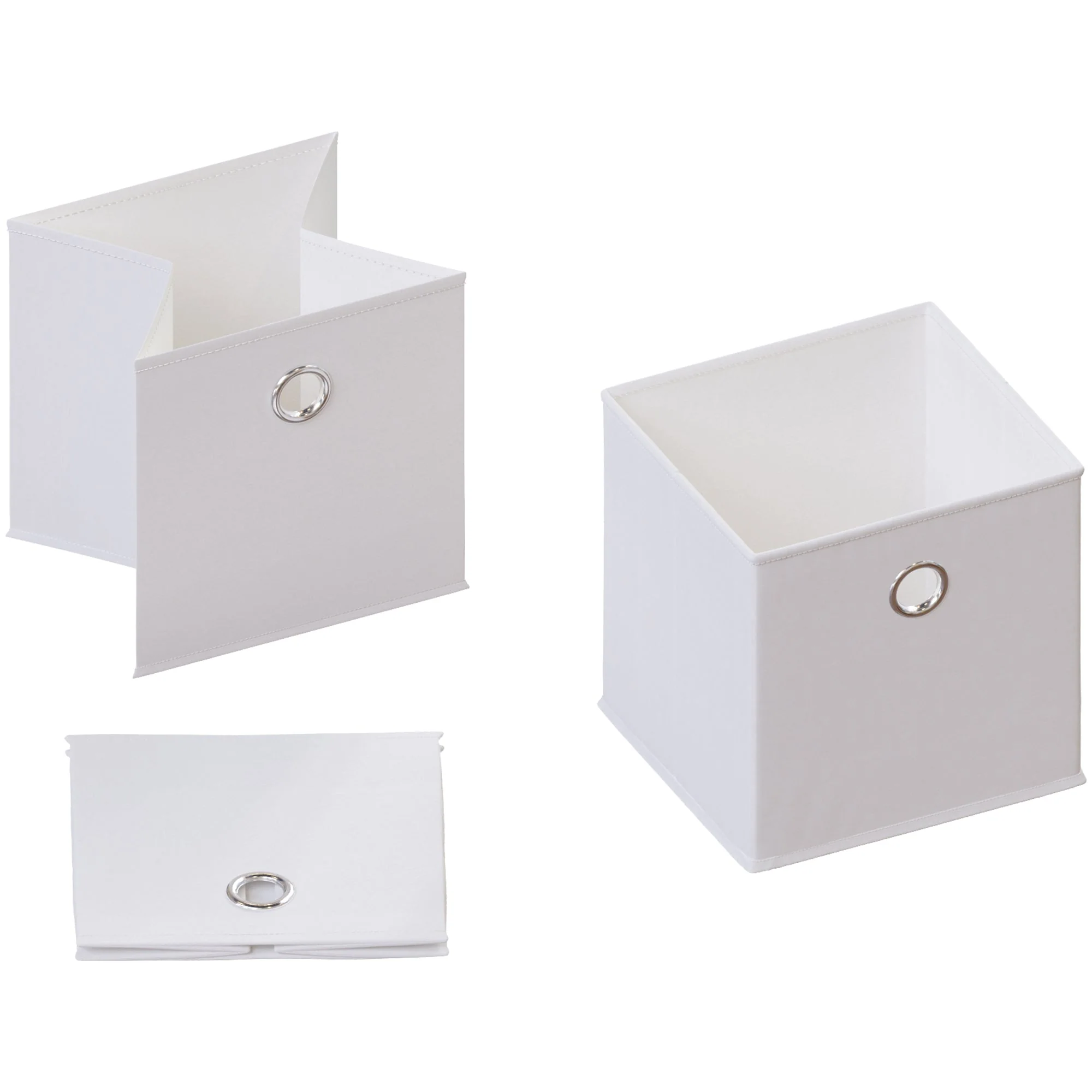 Durham Weiß – 1x Faltbarer Aufbewahrungskorb Stoffbox mit Metallgriff - Image 14