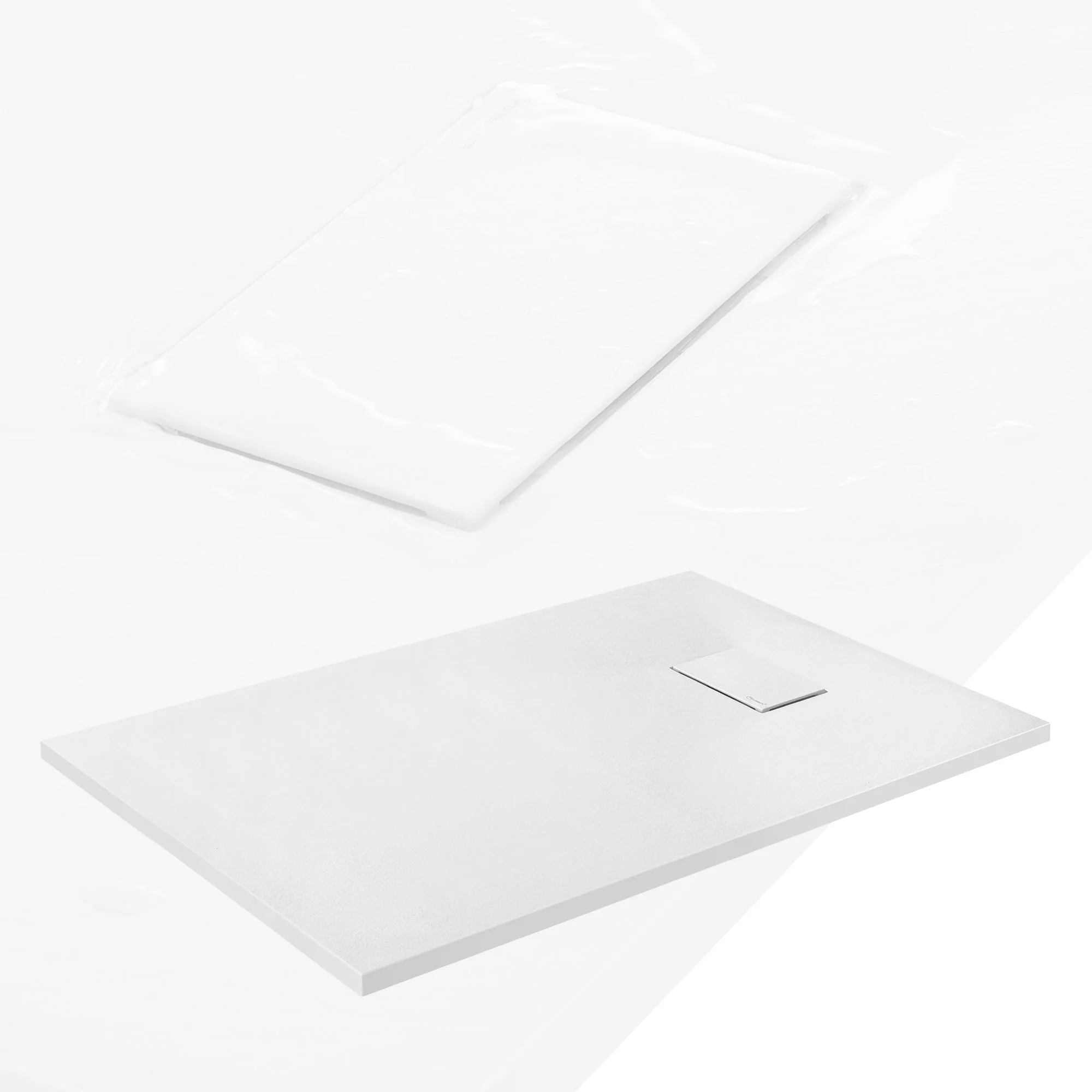 Duschwanne, Extra flache und robuste SMC, Höhe 30 mm, Anti-Rutsch-Oberfläche, Schieferoptik - Image 144