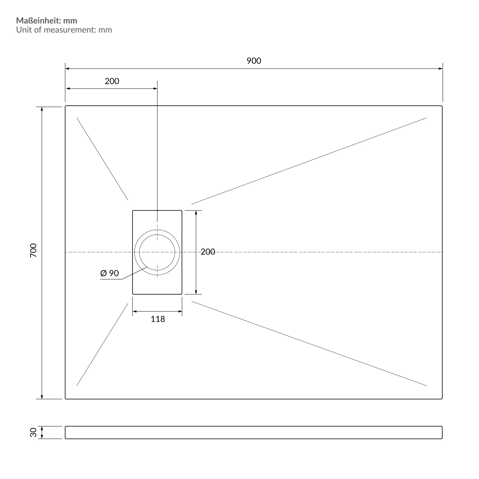 Duschwanne mit Ablaufgarnitur, Extra flache und robuste SMC, H:30 mm, Rutschfest, Schieferoptik - Image 114