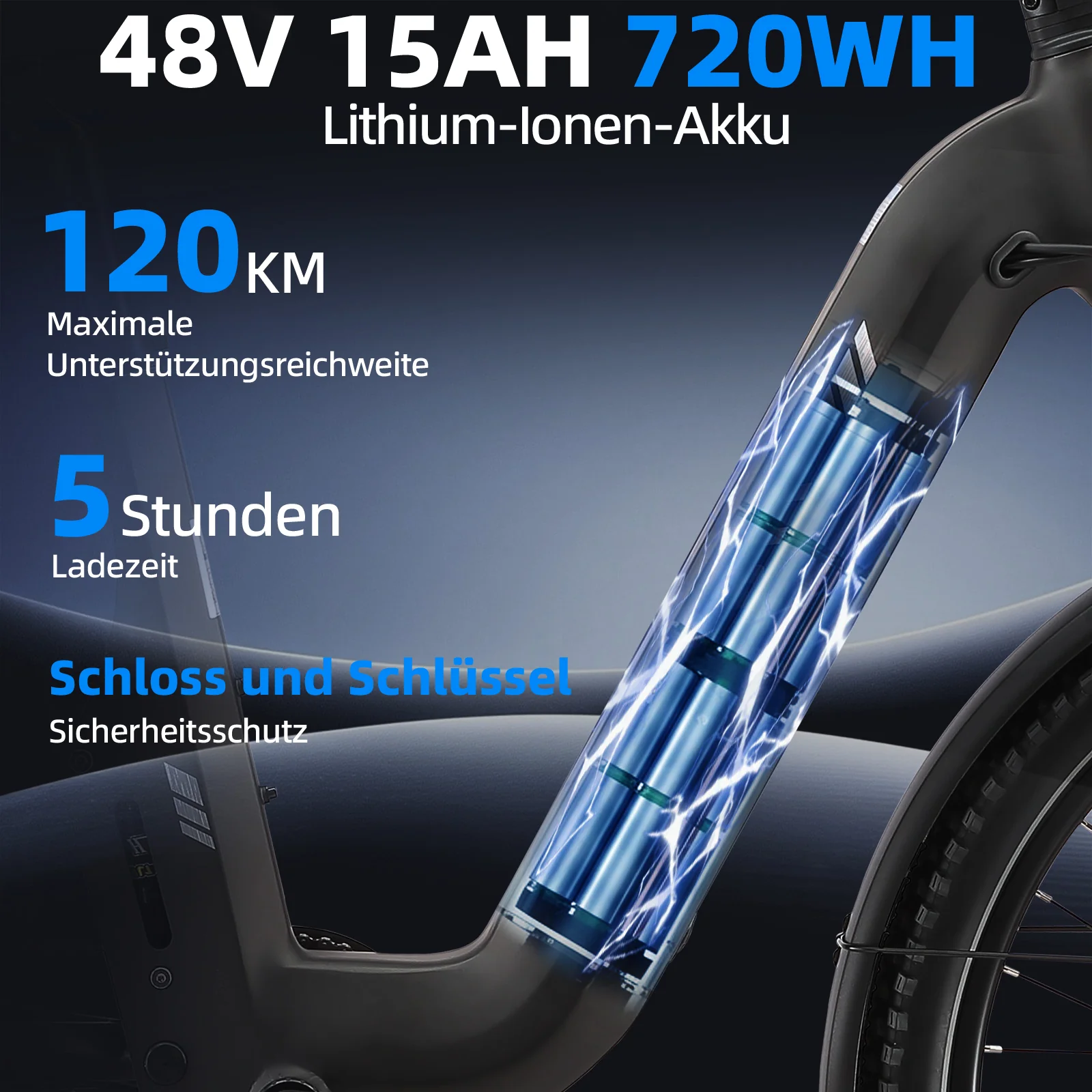 E-SUVO 27,5" 48V 250W Hinterradmotor 70Nm 48V15Ah Akku 100-120km Reichweite E-Bike mit Vollfederung - Image 2