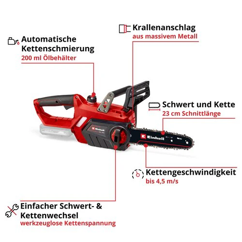 Einhell Akku-Kettensäge GE-LC 18/25 Li-Solo - Image 5