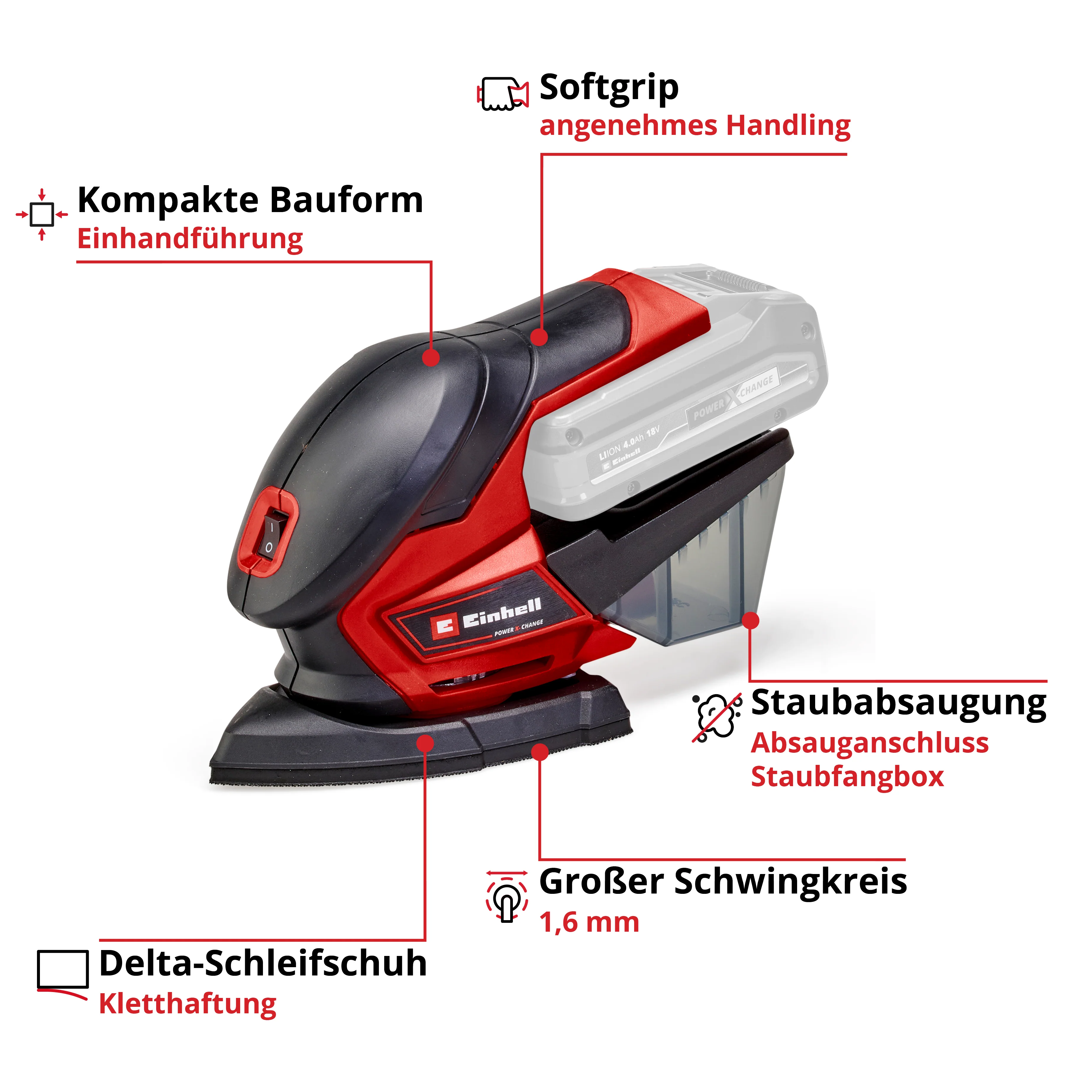 Einhell Akku-Multischleifer TE-OS 18/150 Li-Solo - Image 4