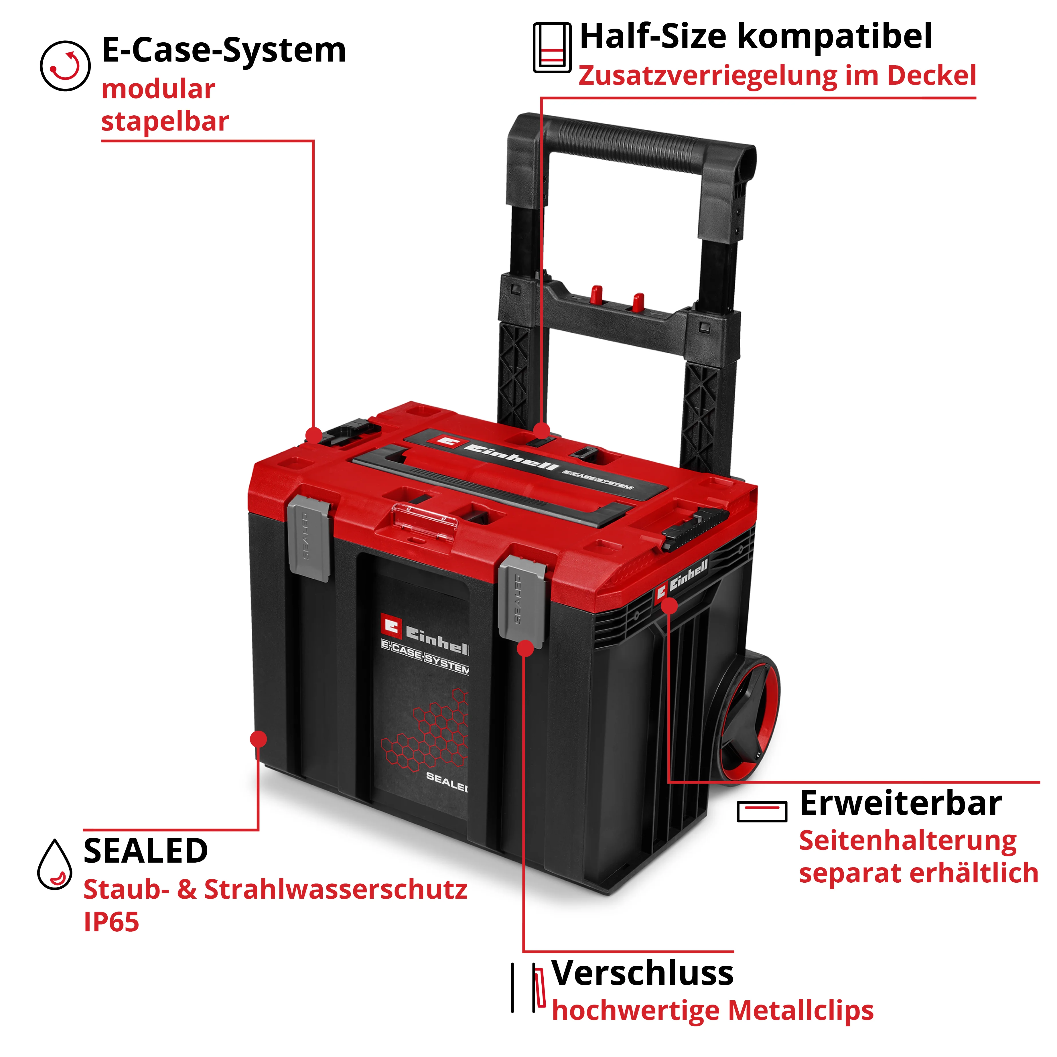 Einhell Systemkoffer E-Case L with wheels SEALED - Image 3