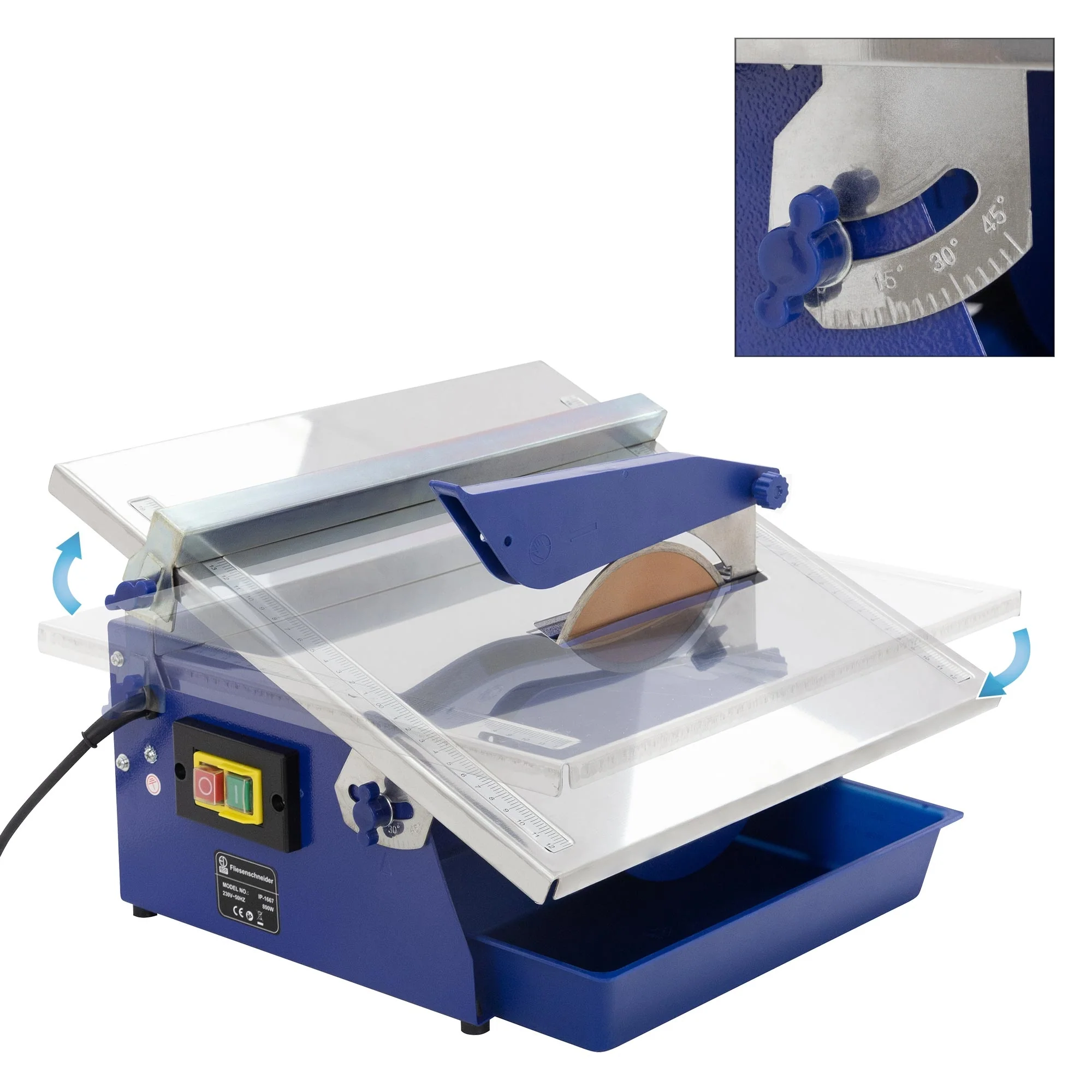 Elektrische Fliesenschneidmaschine 800W inkl. Diamantscheibe Ø180 mm - Image 5