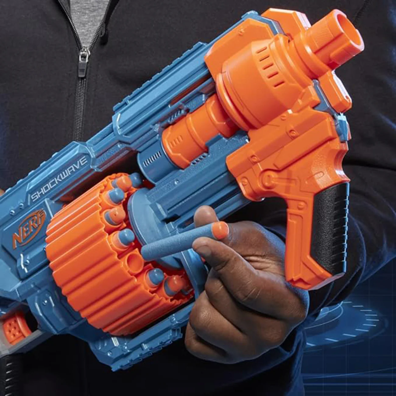 Nerf Elite 2.0 Shock Wave RD-15 blau, Spielzeugwaffe, ab 8 Jahre, bis zu 27m - Image 4