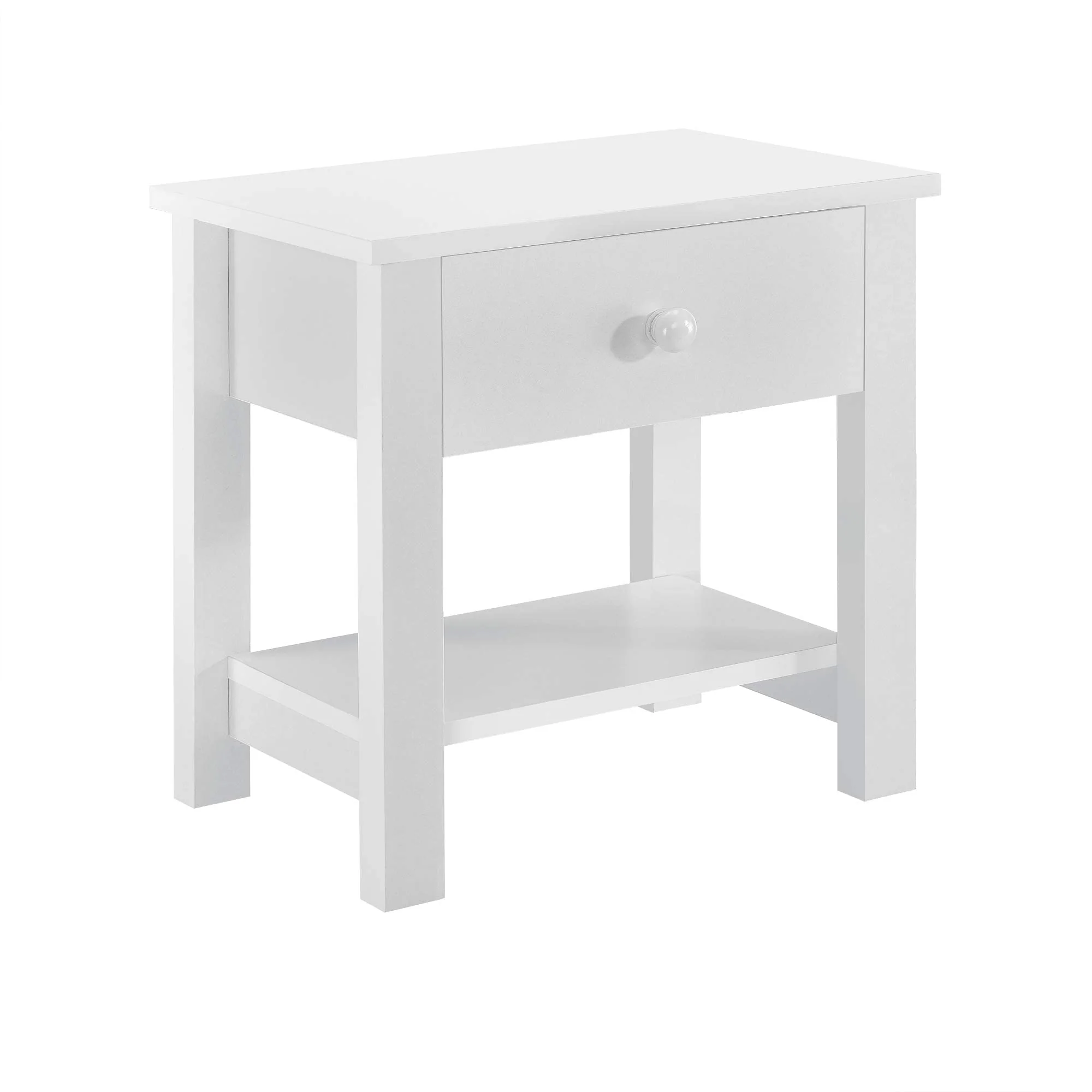 [en.casa] Nachttisch - Nachtschrank Schublade Nachtkommode Kommode Ablage Weiß - Image 2
