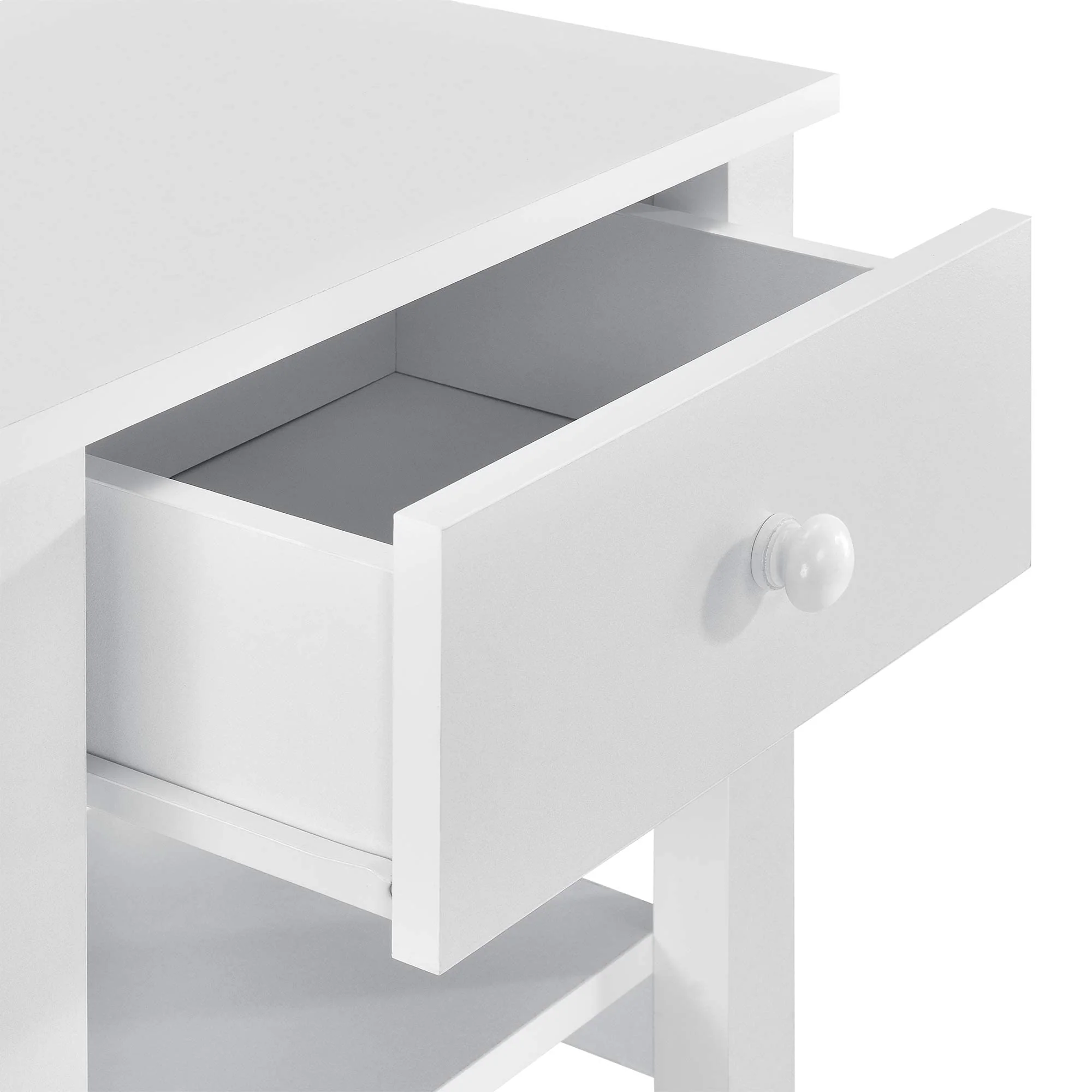 [en.casa] Nachttisch - Nachtschrank Schublade Nachtkommode Kommode Ablage Weiß - Image 6