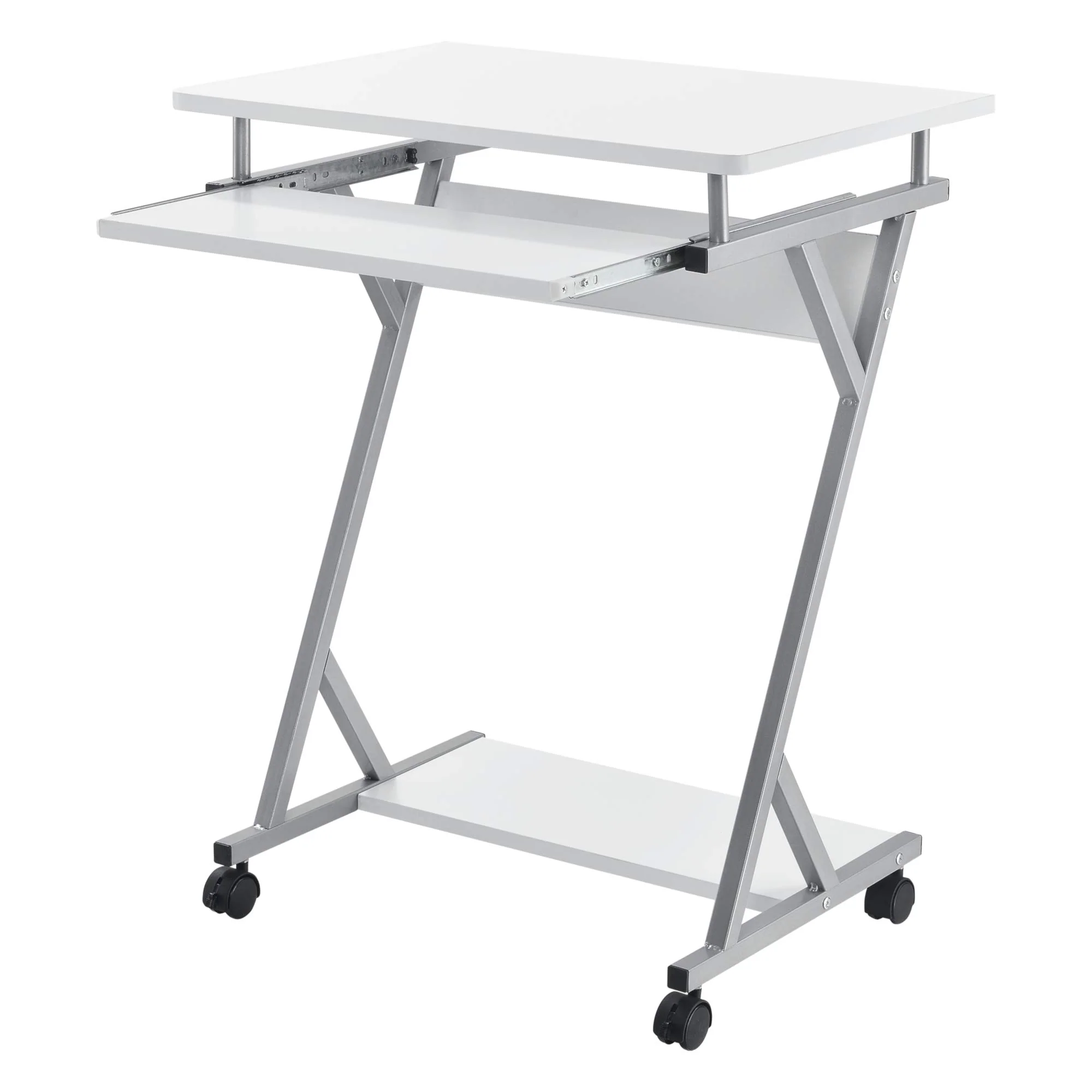 [en.casa] Rollbarer Computertisch 60x40x75cm Weiß PC-Tisch - Image 2