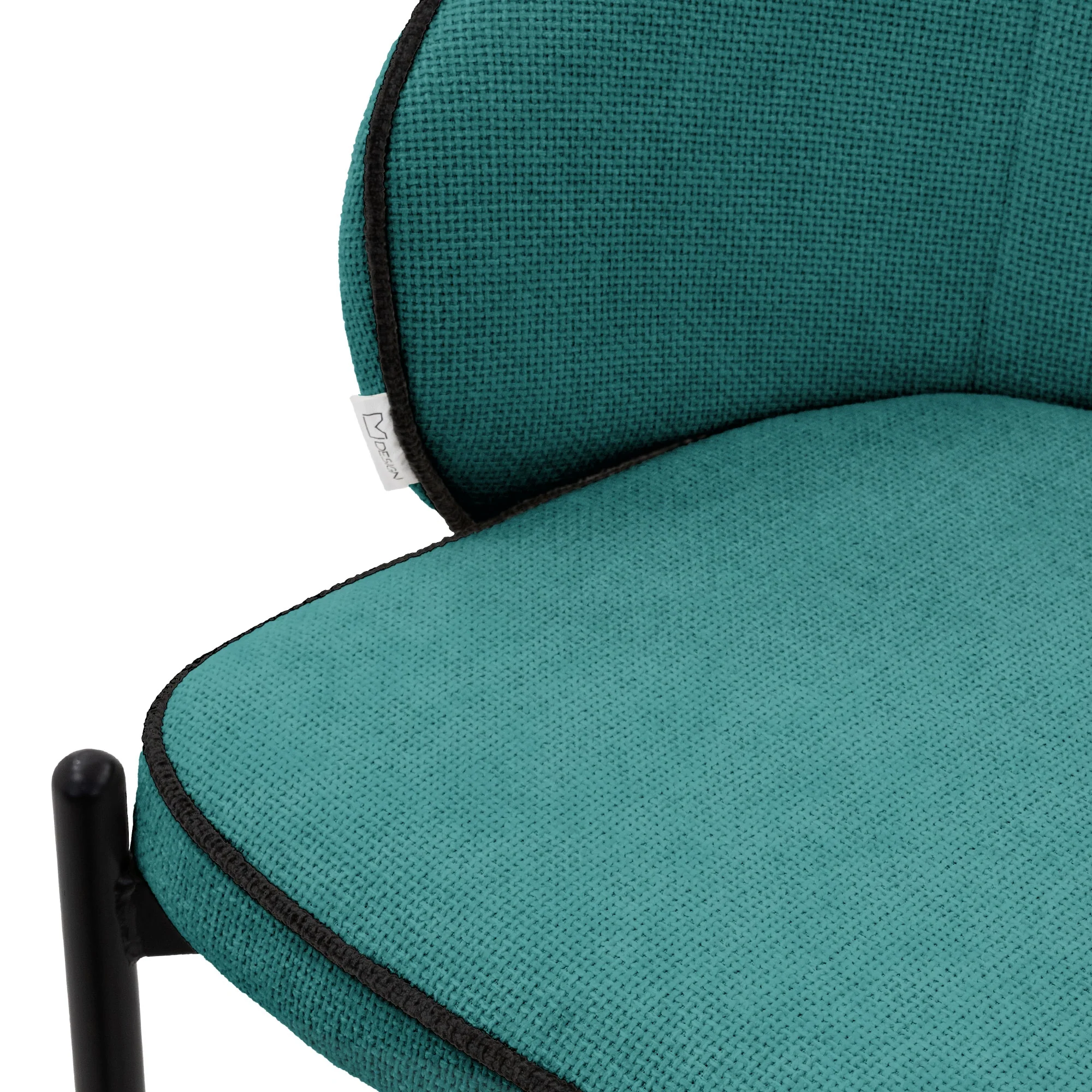 Esszimmerstühle Set mit Stoffbezug und Metallbeinen, ergonomische Rückenlehne - Image 115