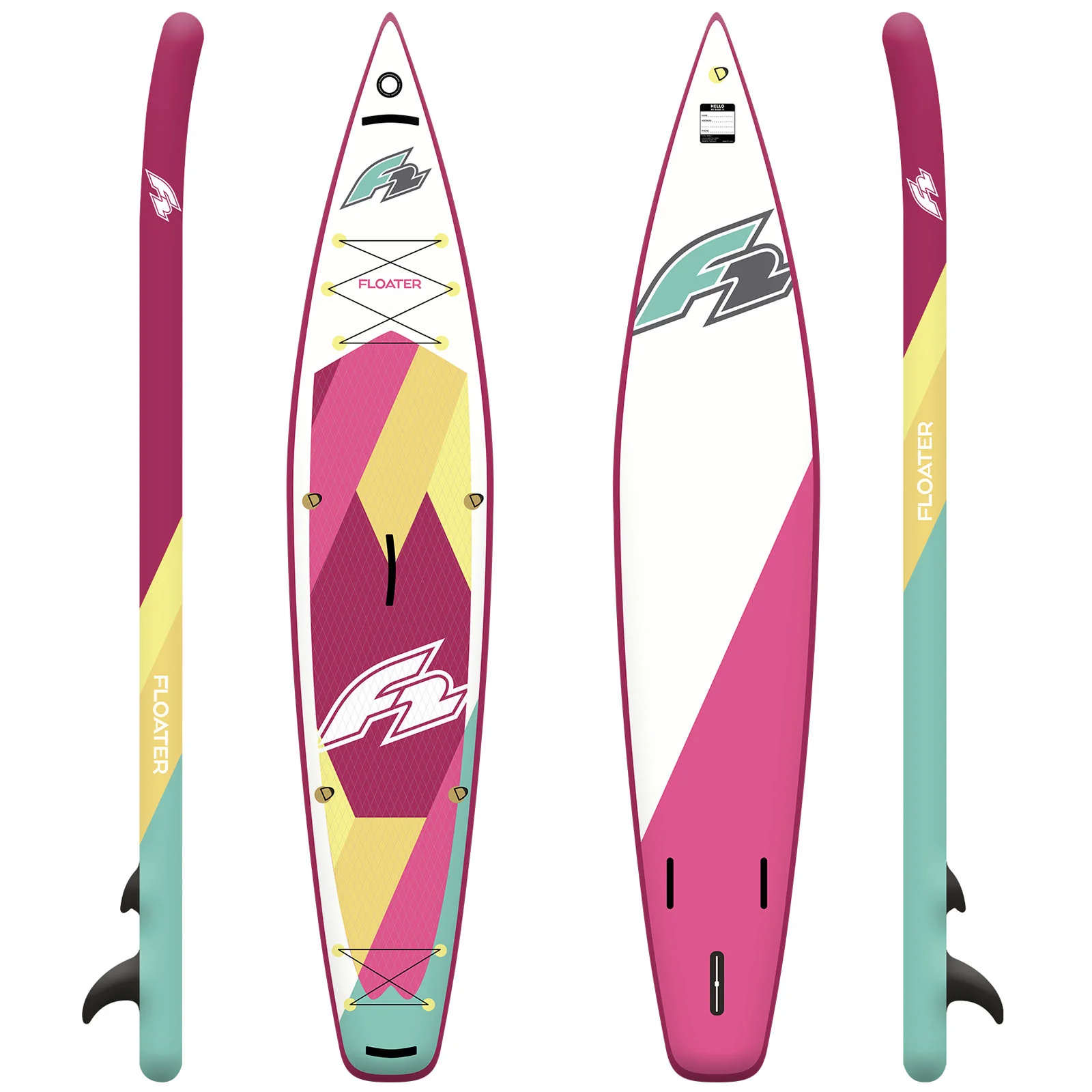 F2 Damen SUP Stand Up Paddle Board Floater  11'6''  Pink - Image 4
