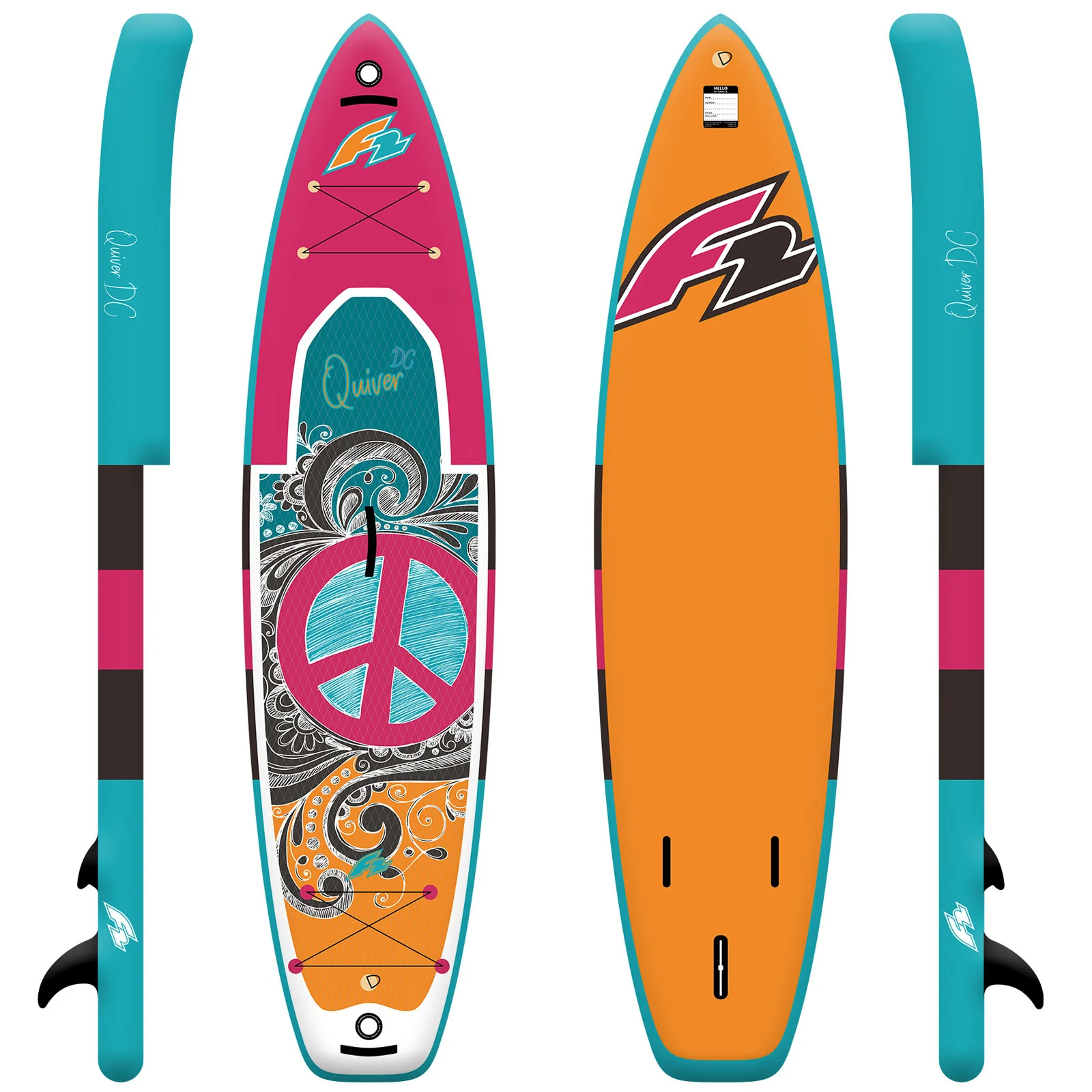 F2 Damen SUP Stand Up Paddle Board Quiver DC  10'5''  Pink - Image 2