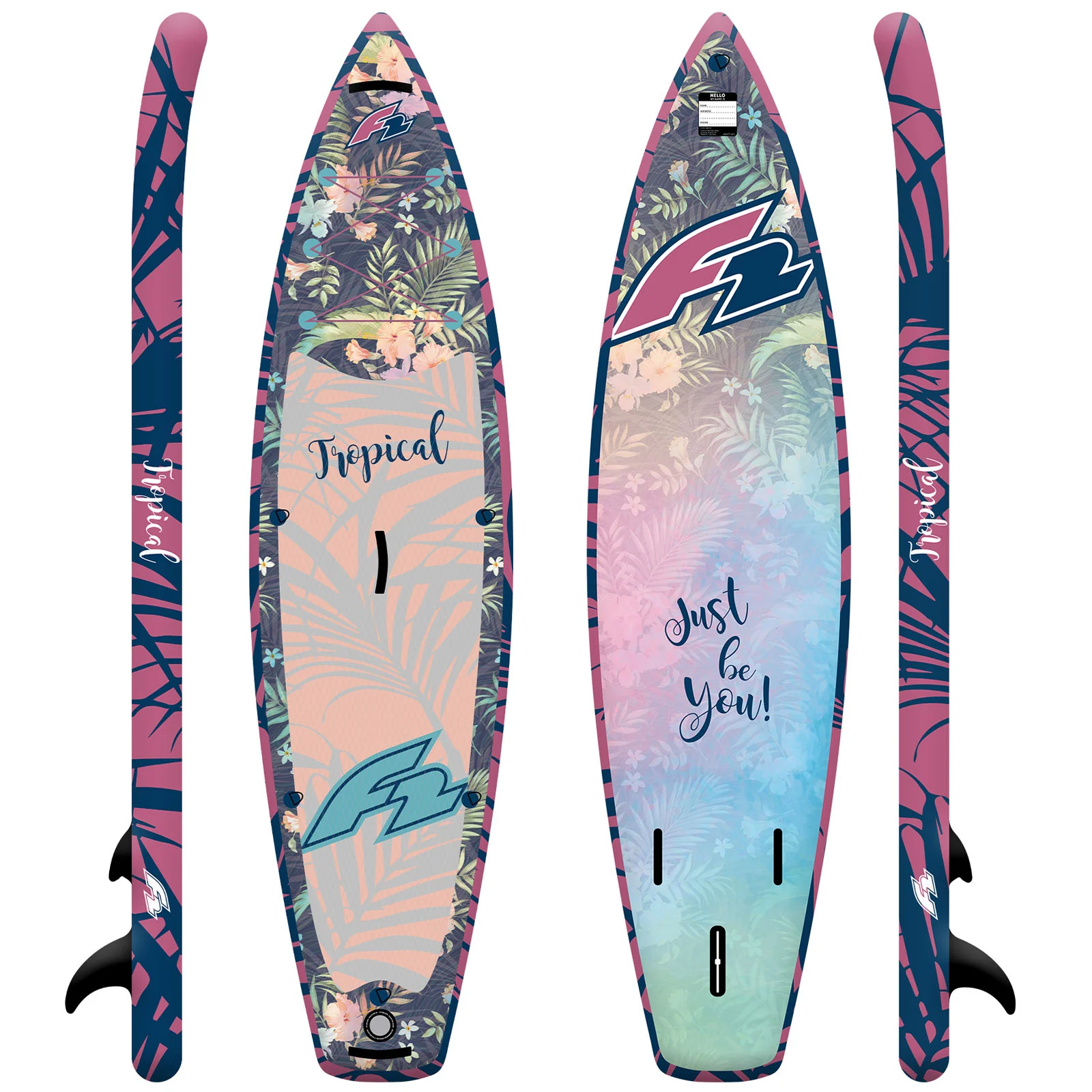 F2 Damen SUP Stand Up Paddle Board Tropical  10'3''  Multicolor - Image 2