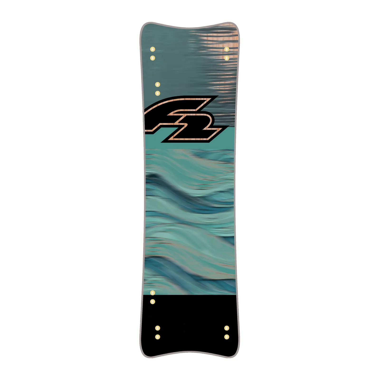 F2  Kiteboard Ride Lightwind Wood Komplett Kitesurf Board 158cm Aqua - Image 3