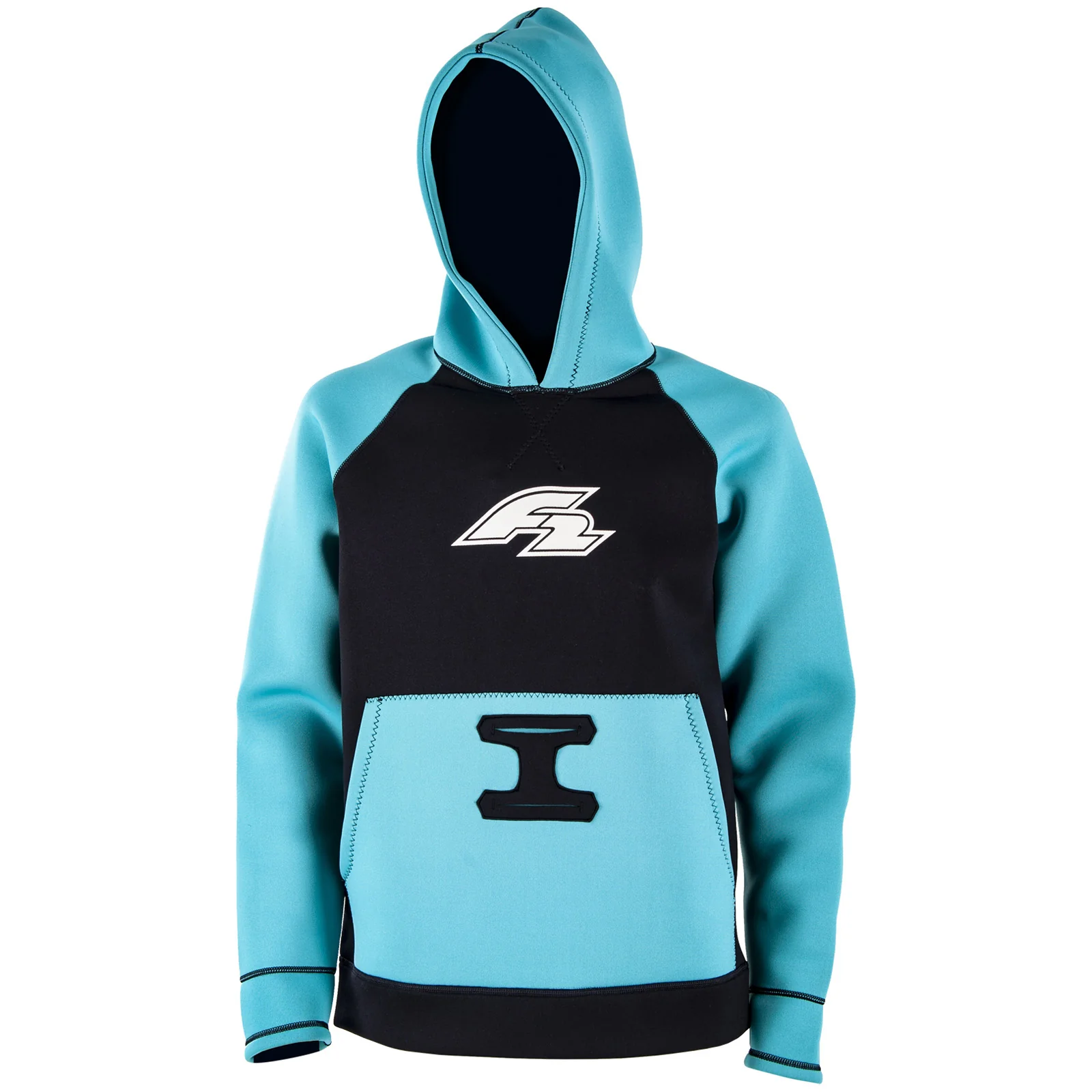 F2   Neopren Oberteil Kite Hoodie 4/3mm L Türkis 2024/25 - Image 9